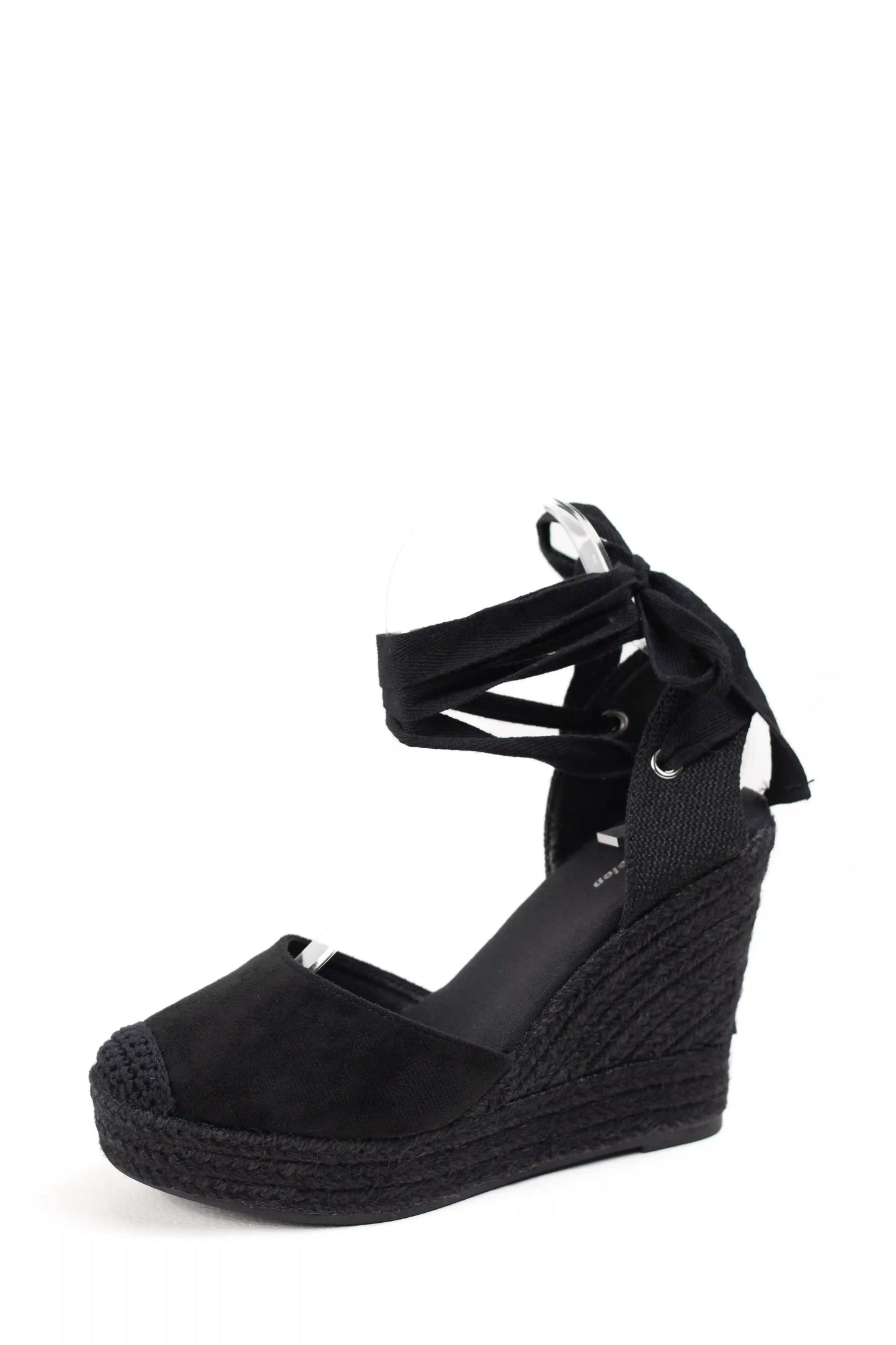alpargatas de cuna altas de espartos con plataforma cierre con cordones al tobillo elegancia y comodidad en verano alpargatas color Negras enteras talla 37