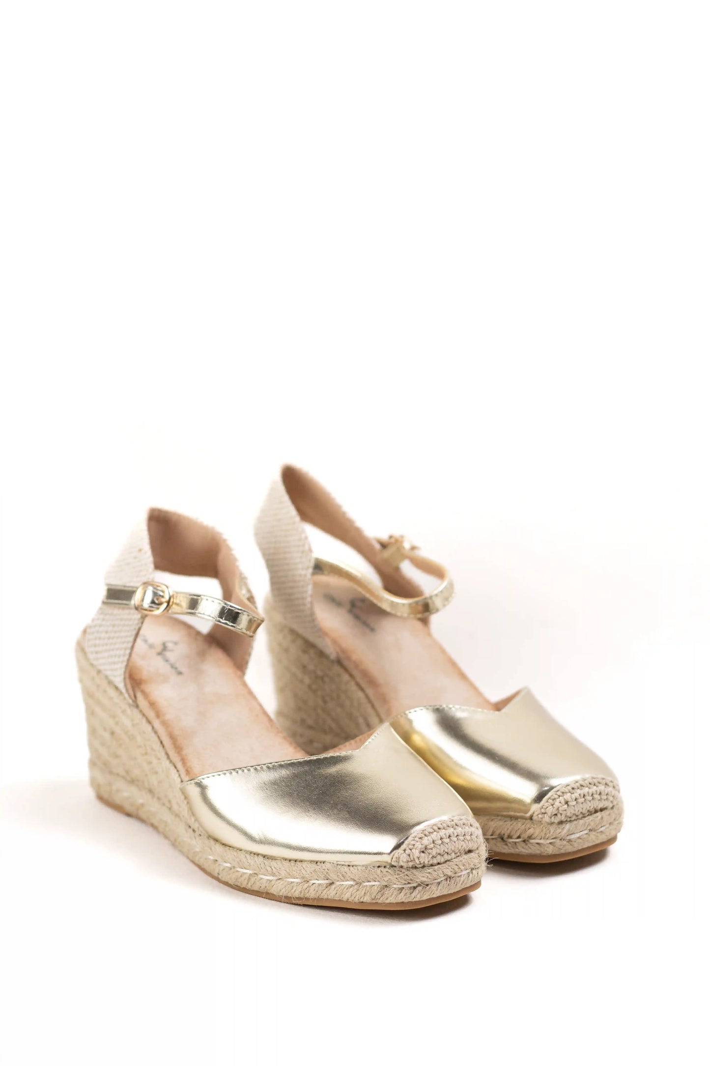 alpargatas doradas mujer cuna altas de espartos con plataforma con plantilla almohadilla color Doradas talla 37