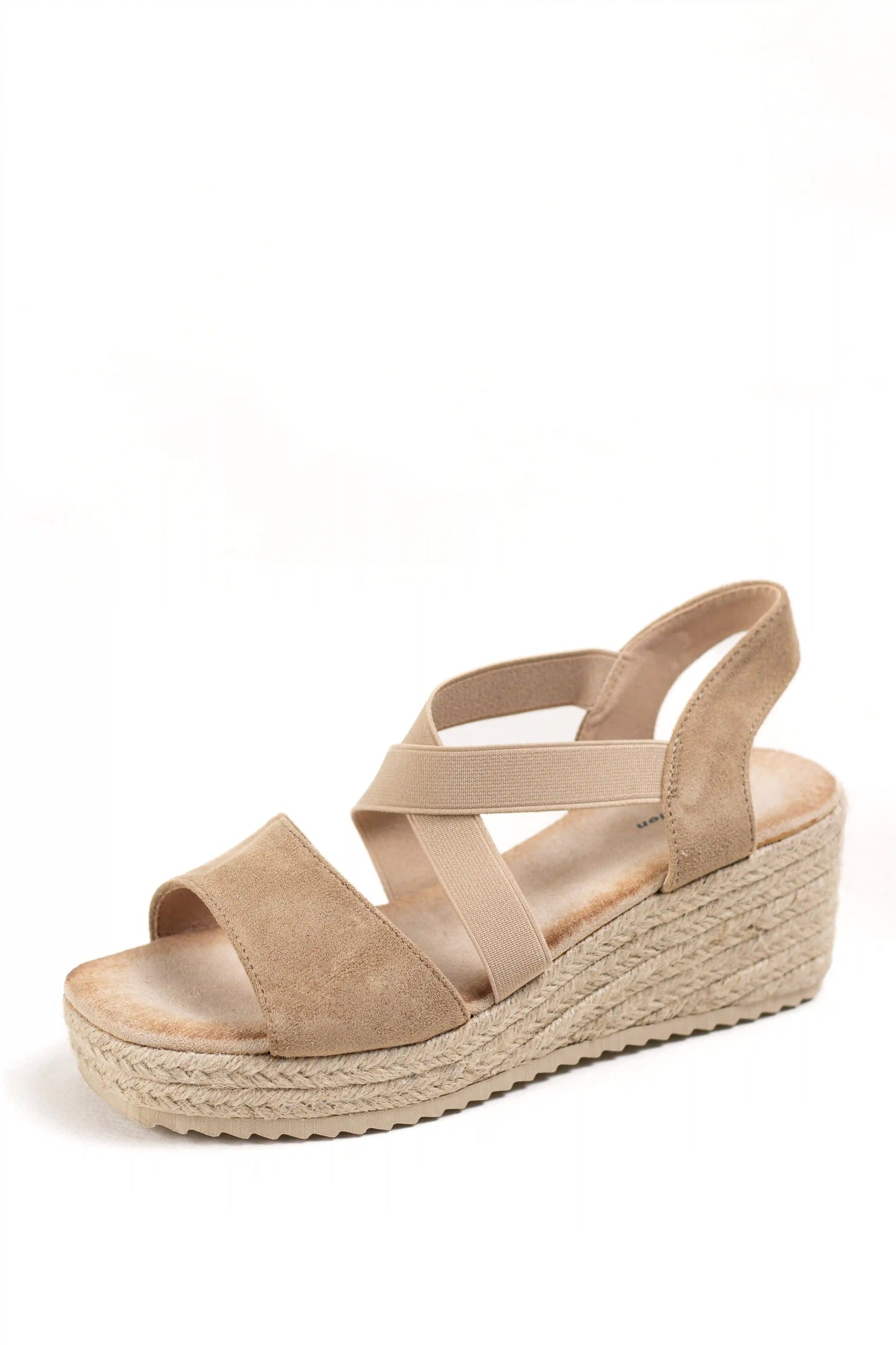 sandalias de cuna con tiras elasticas y plataforma de yute color Verde talla 38