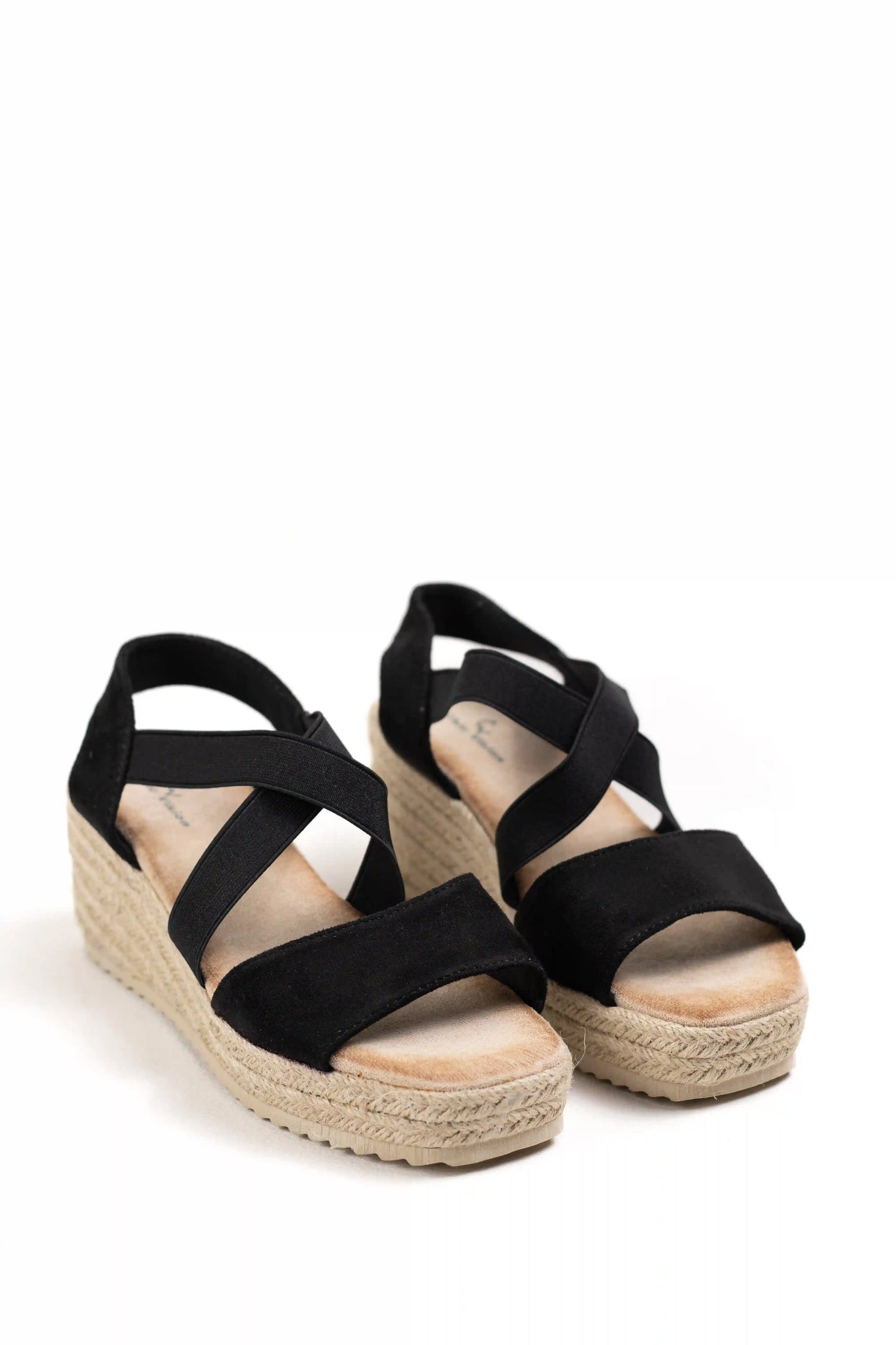 sandalias de cuna con tiras elasticas y plataforma de yute color Verde talla 40