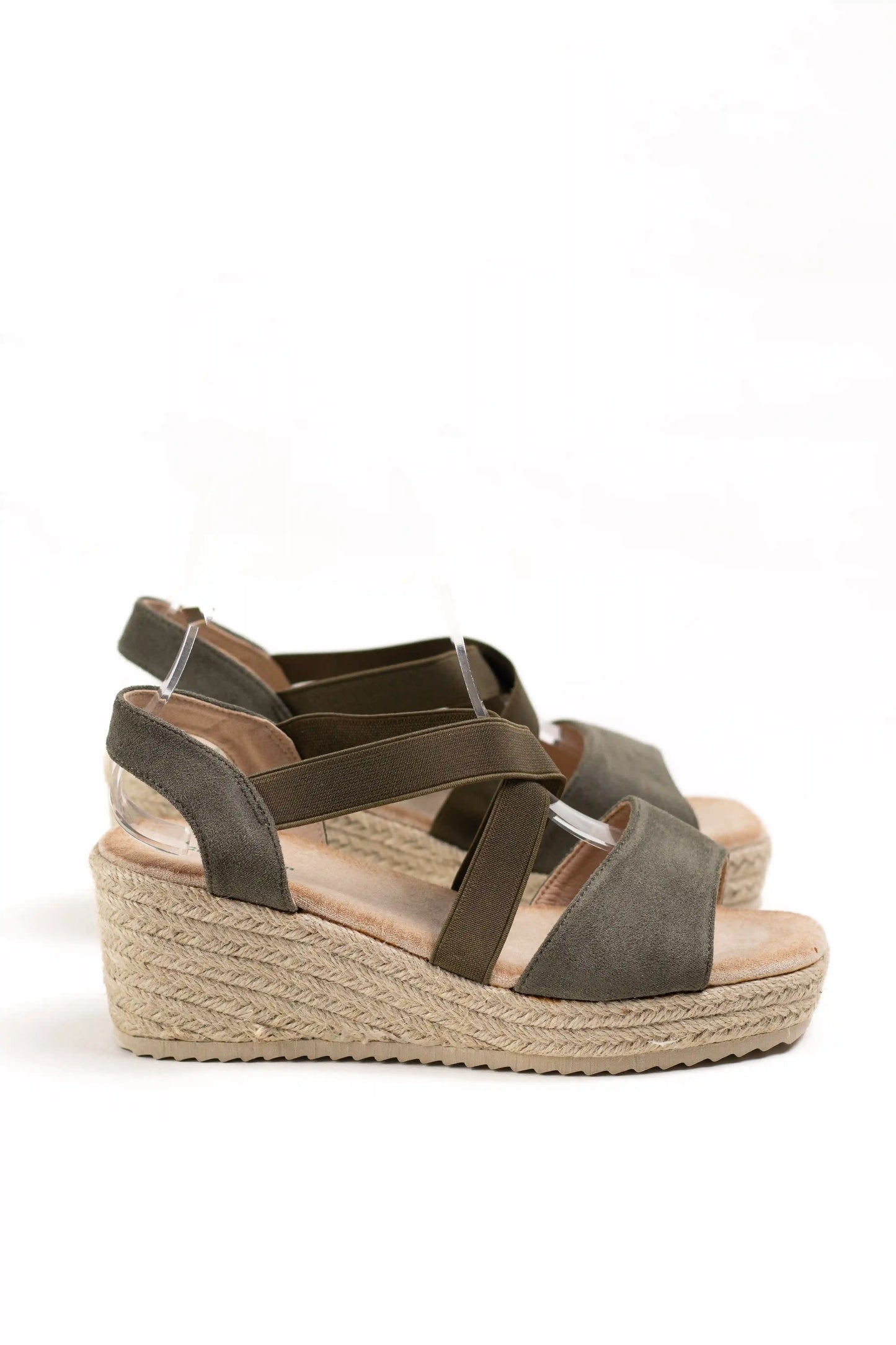 sandalias de cuna con tiras elasticas y plataforma de yute color Negro talla 41