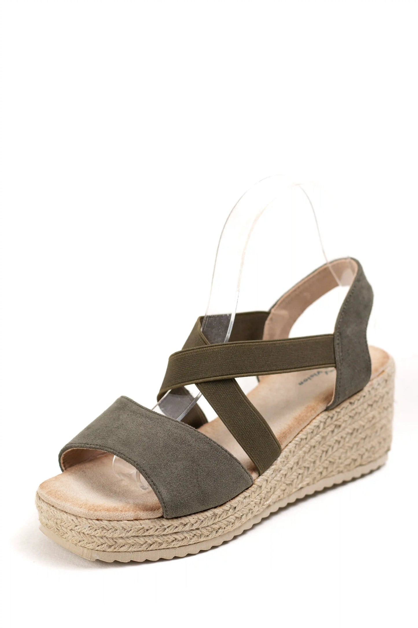 sandalias de cuna con tiras elasticas y plataforma de yute color Beige talla 36