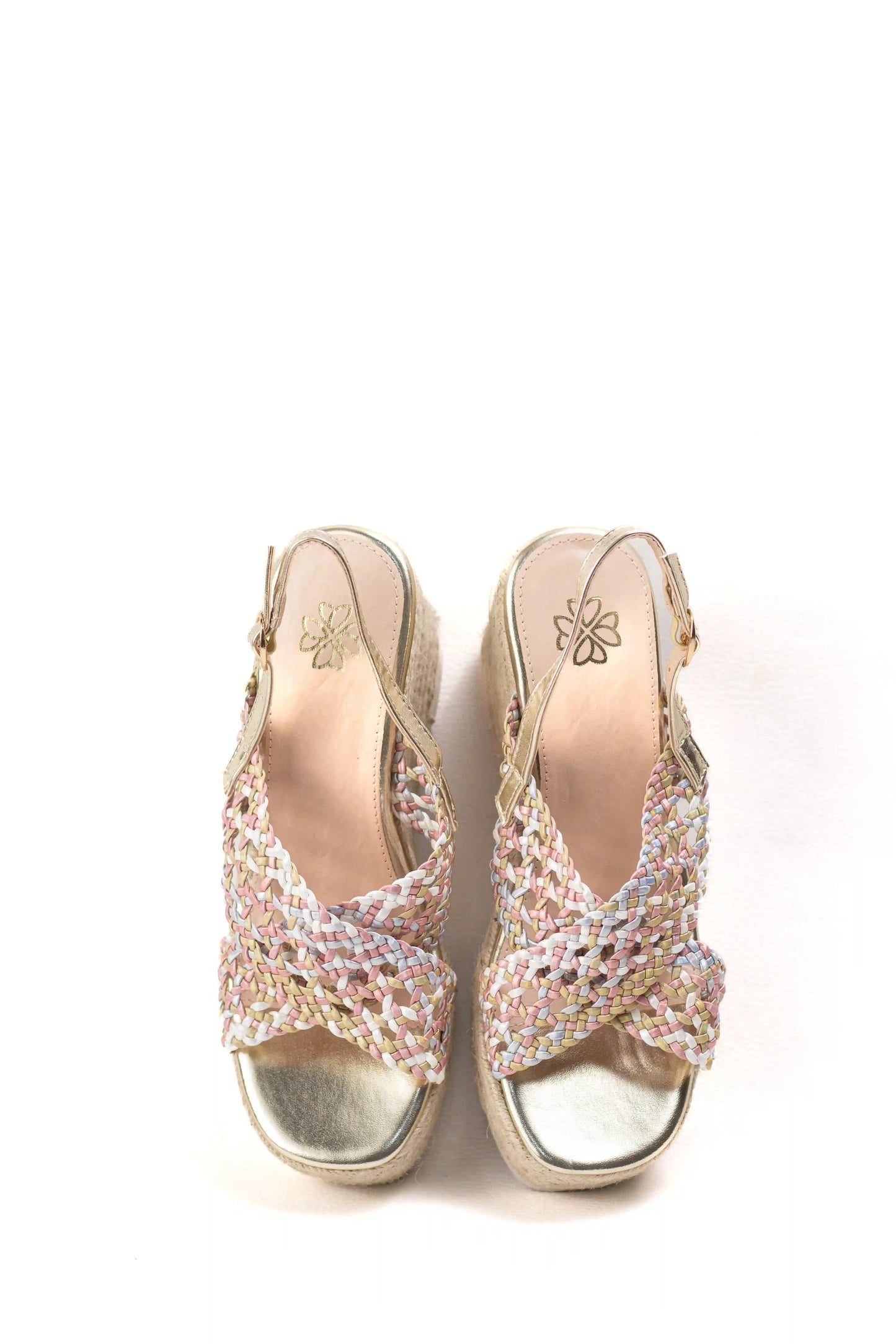sandalias cunas espartos plataforma tiras trenzadas acabado metalizado color Color talla 37