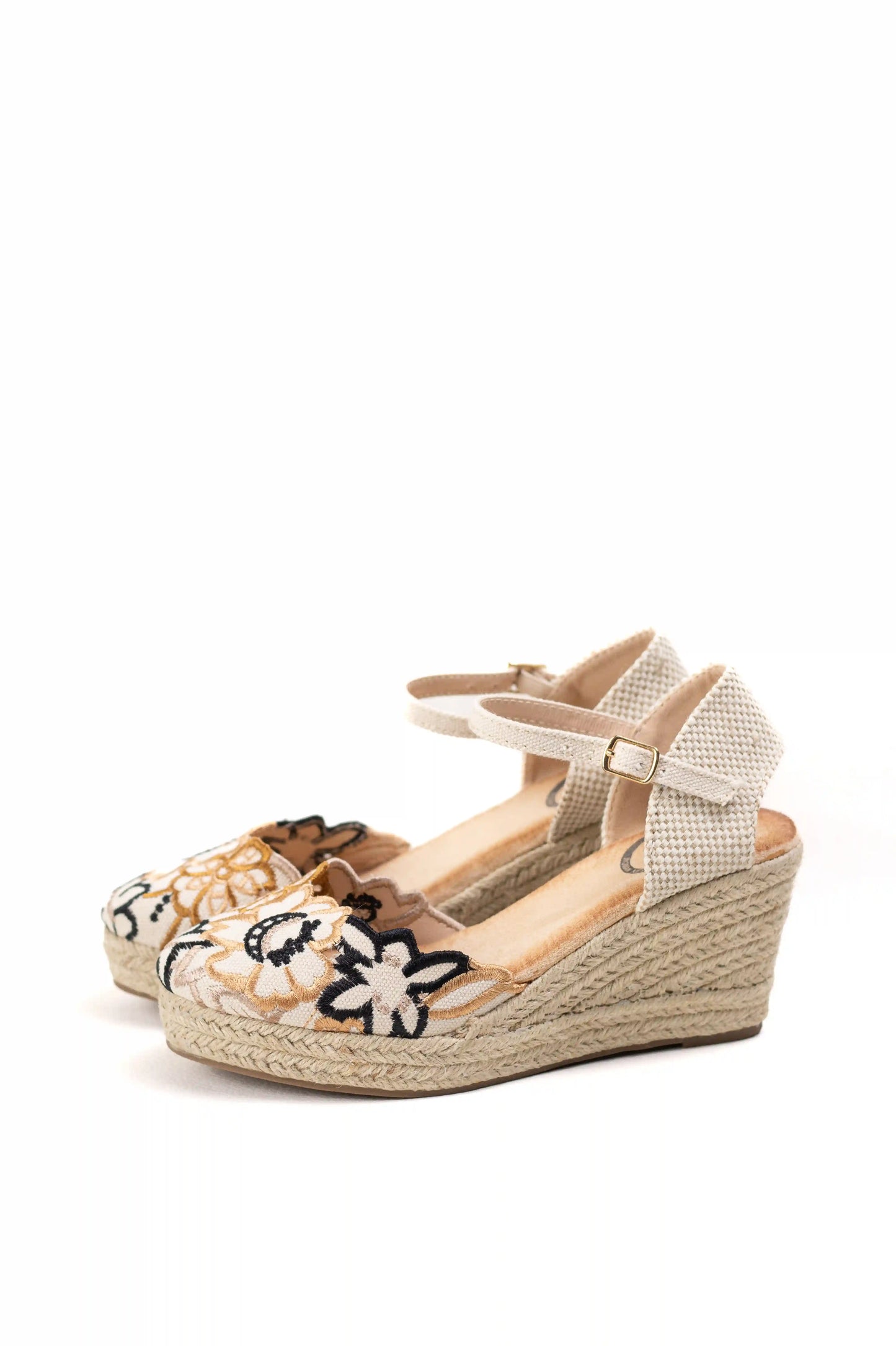 alpargatas cuna plataforma con bordado floral y plantilla acolchada color Rosa talla 41