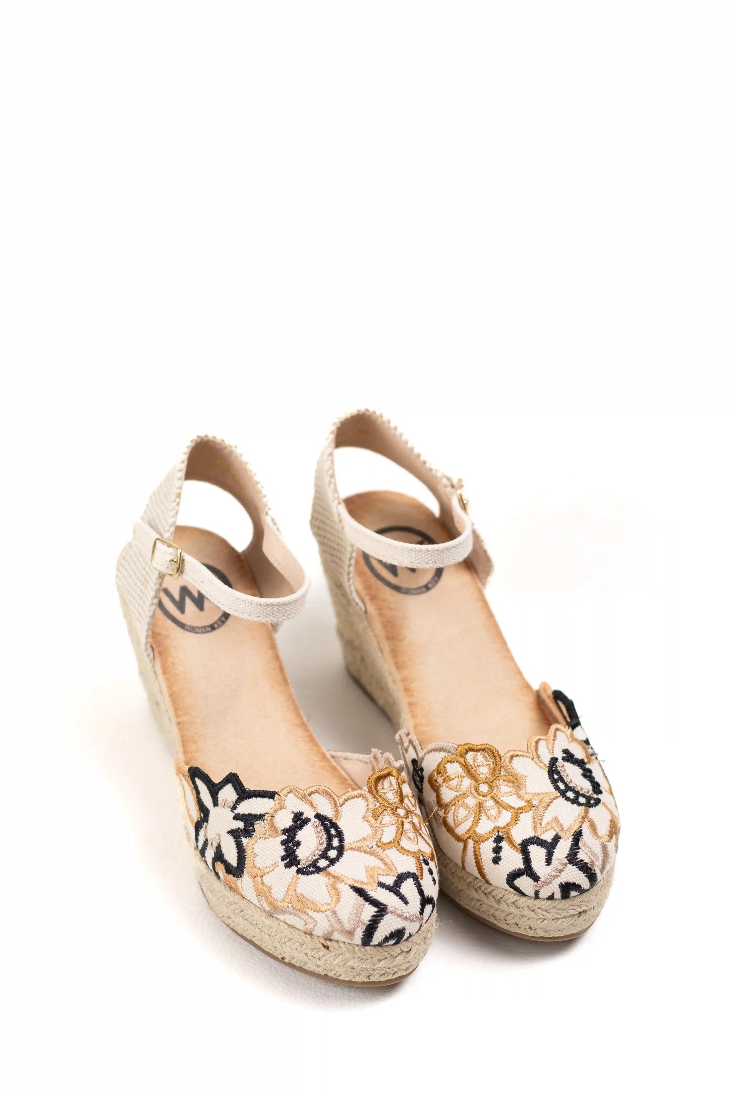 alpargatas cuna plataforma con bordado floral y plantilla acolchada color Negro talla 37