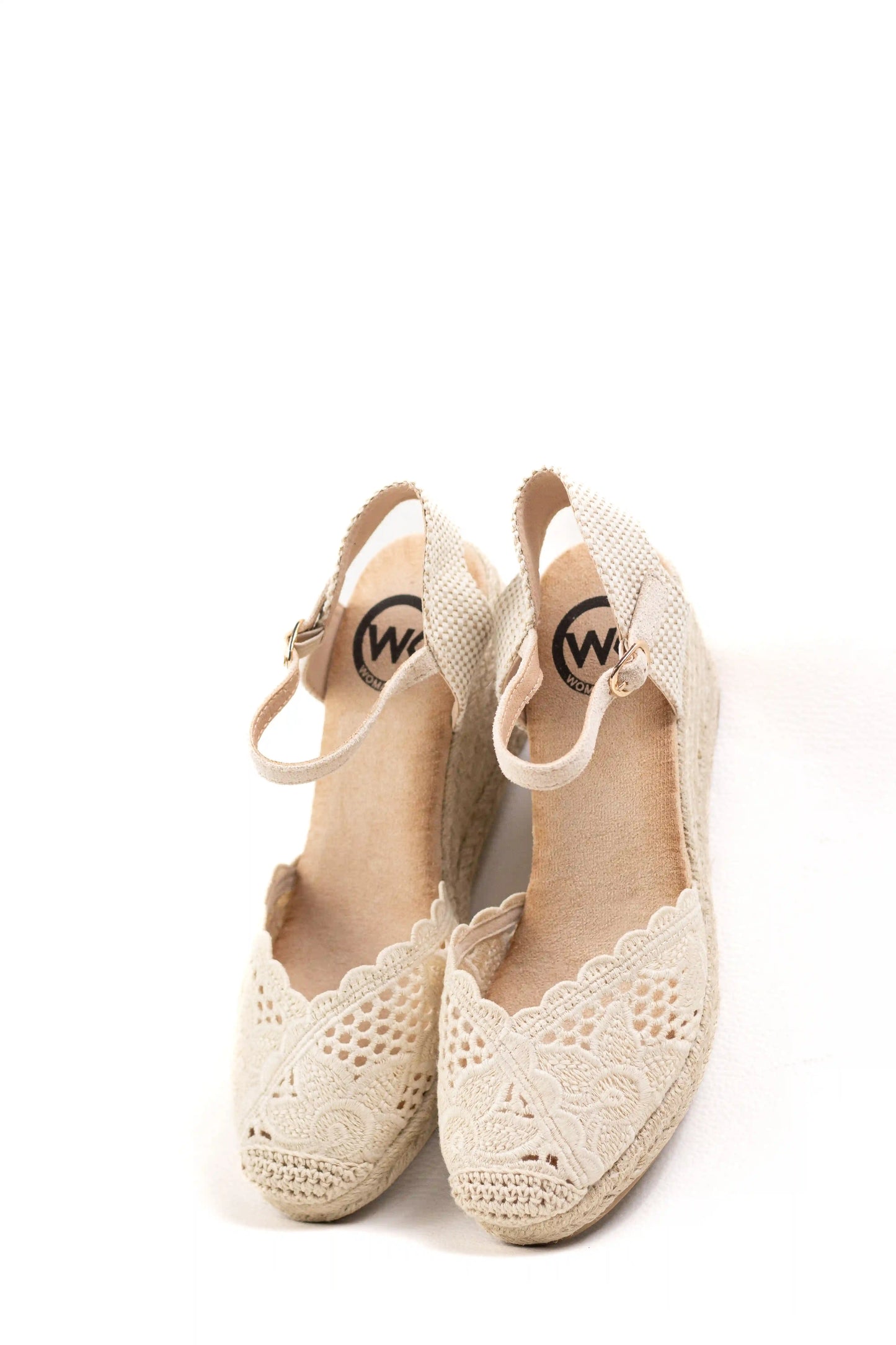 alpargatas cunas de esparto plataforma con encaje y pulsera ajustable color Beige talla 39