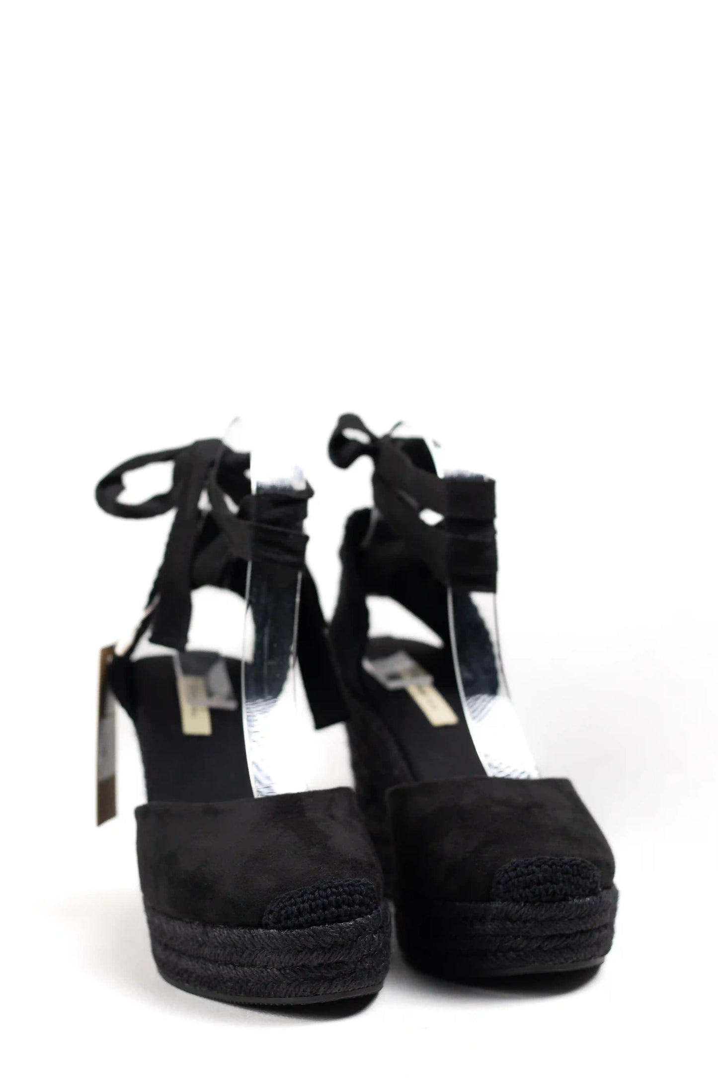 alpargatas de cuna de espartos con plataforma con cintas estilo femenino y elegante corina color Negro talla 37