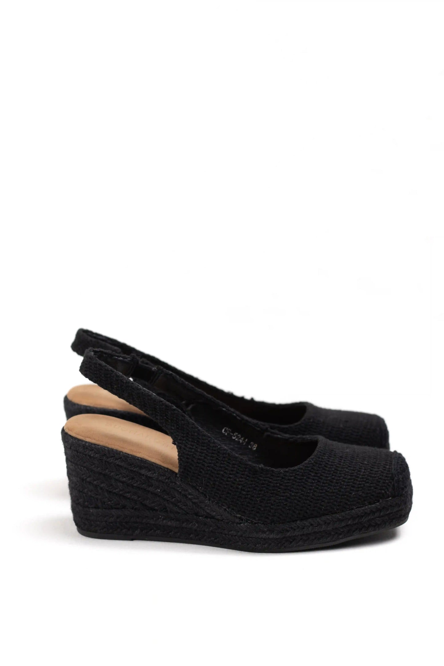 alpargatas de cunas altas de espartos con plataforma y talon descubierto comodidad y estilo veraniego color Negro talla 40