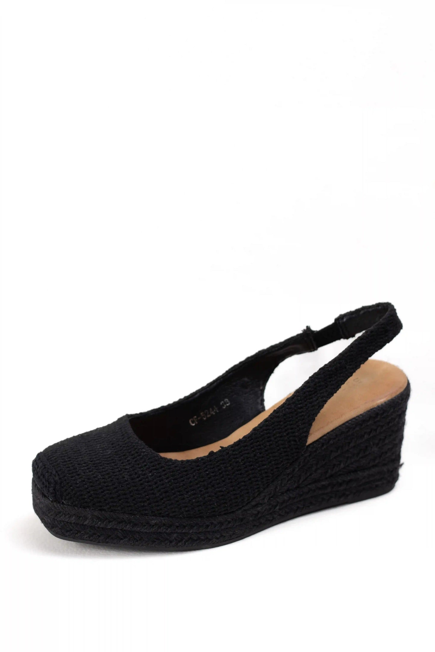 alpargatas de cunas altas de espartos con plataforma y talon descubierto comodidad y estilo veraniego color Negro talla 41