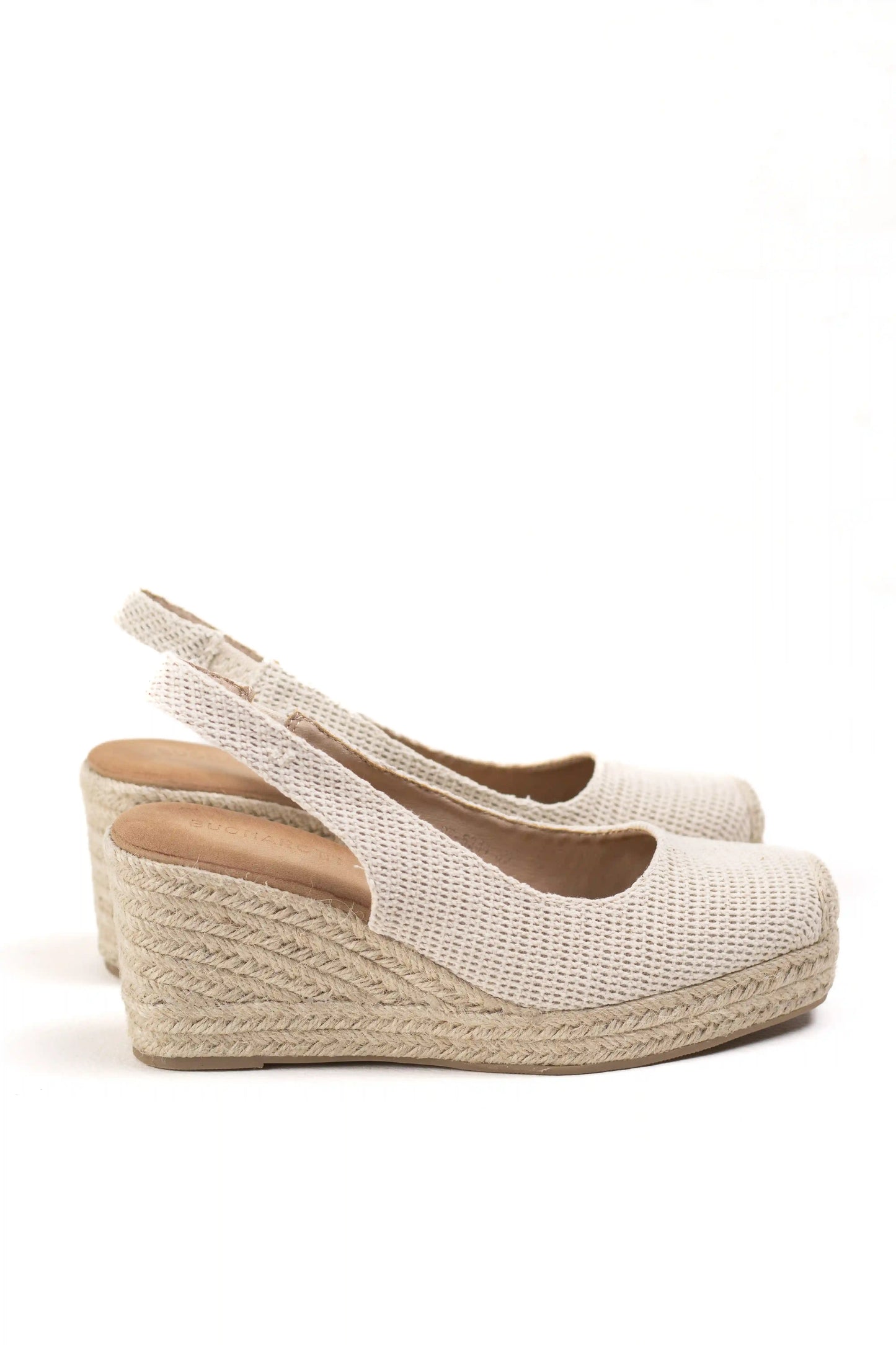alpargatas de cunas altas de espartos con plataforma y talon descubierto comodidad y estilo veraniego color Beige talla 40