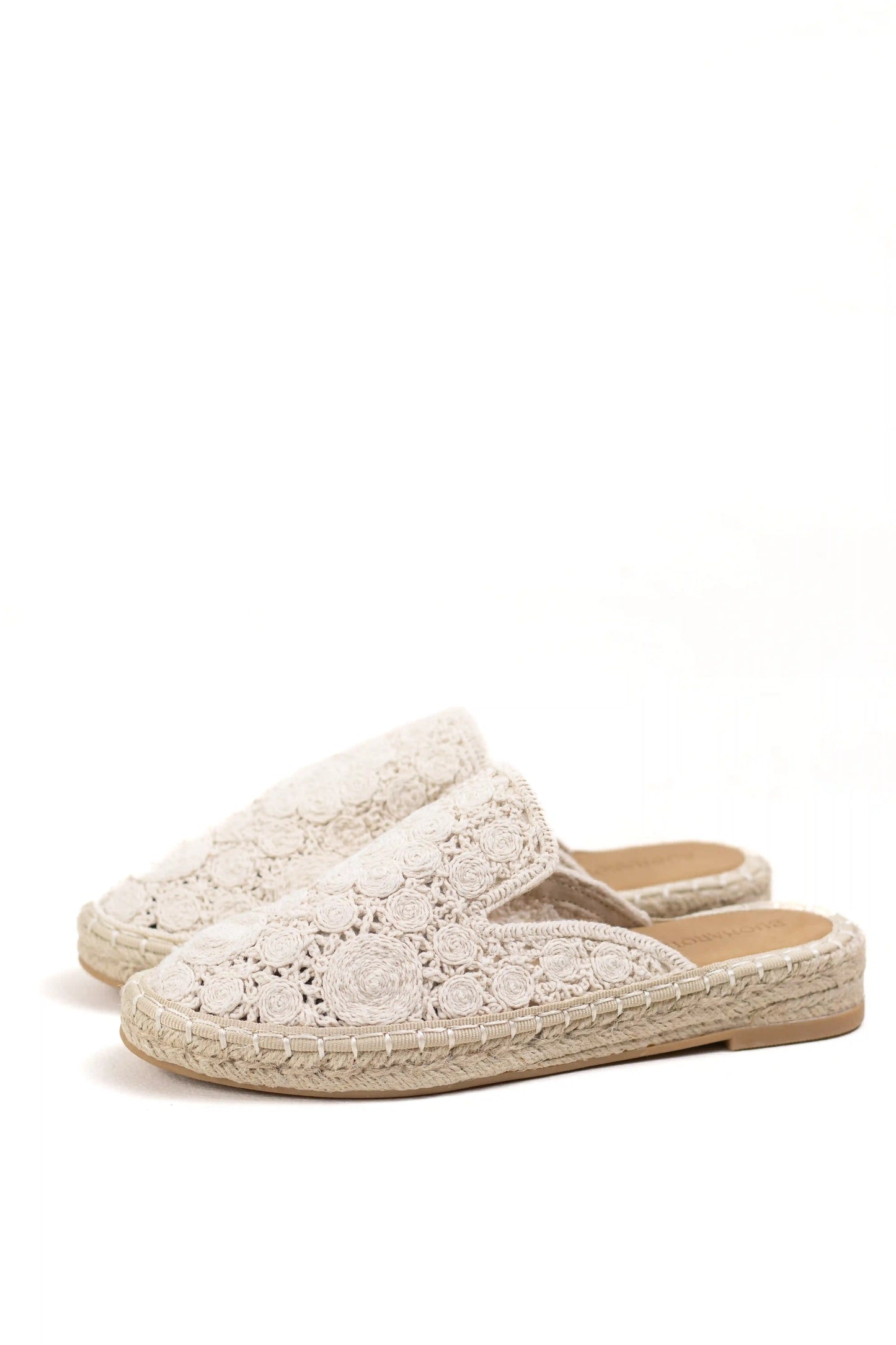 alpargata mule de encaje con suela de yute diseno bohemio y ligero ideal para looks casuales y frescos color Beige talla 36