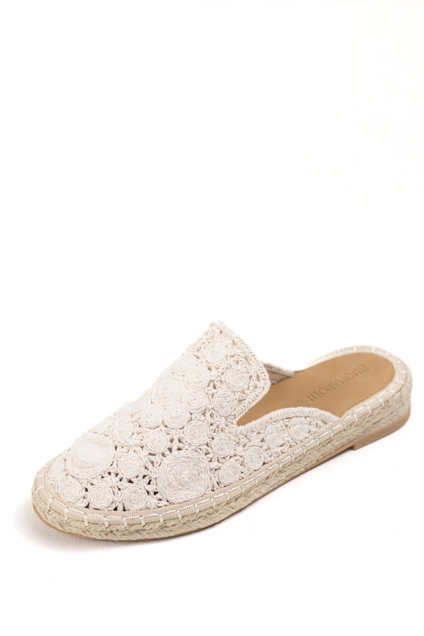 alpargata mule de encaje con suela de yute diseno bohemio y ligero ideal para looks casuales y frescos color Beige talla 41