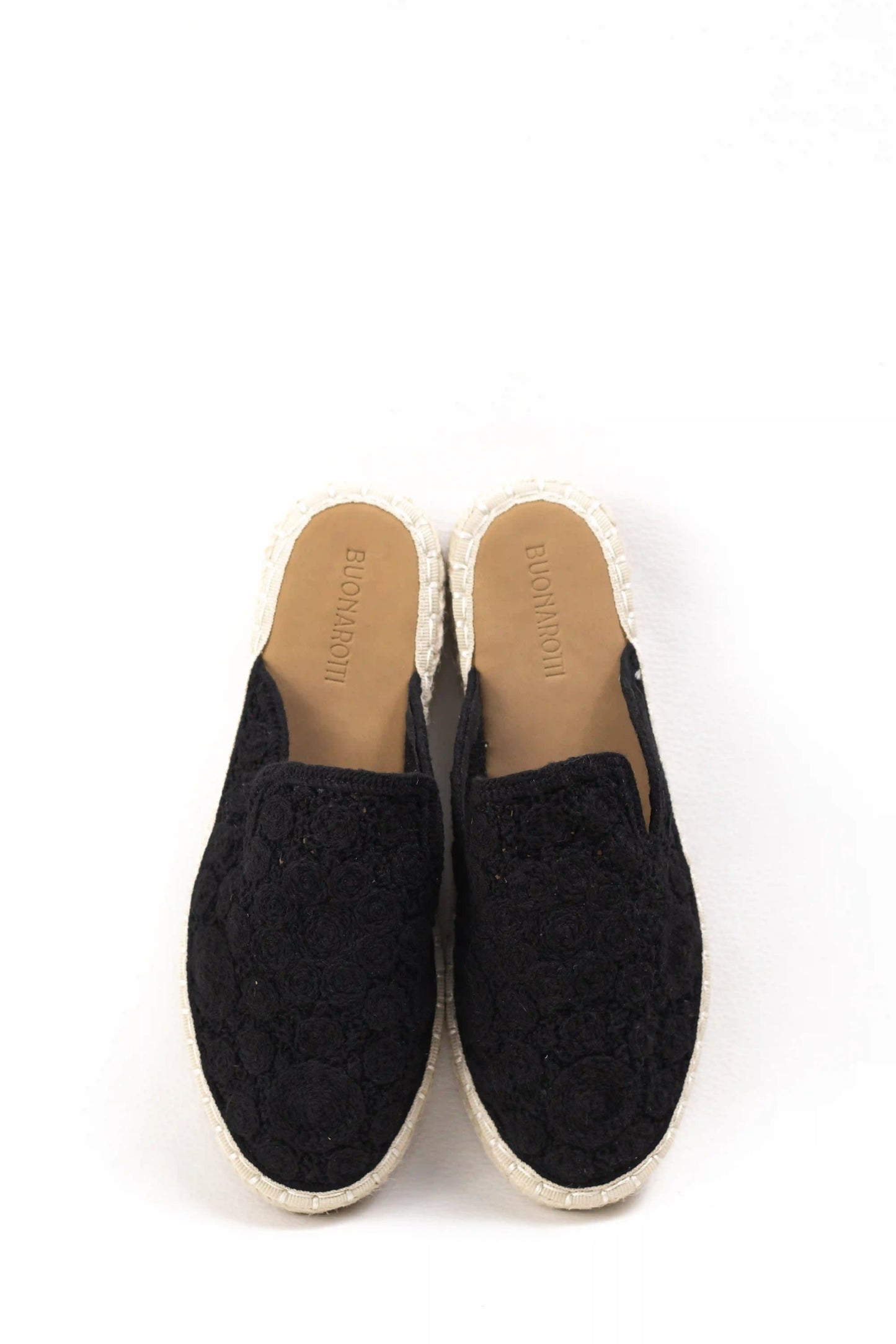alpargata mule de encaje con suela de yute diseno bohemio y ligero ideal para looks casuales y frescos color Negro talla 38