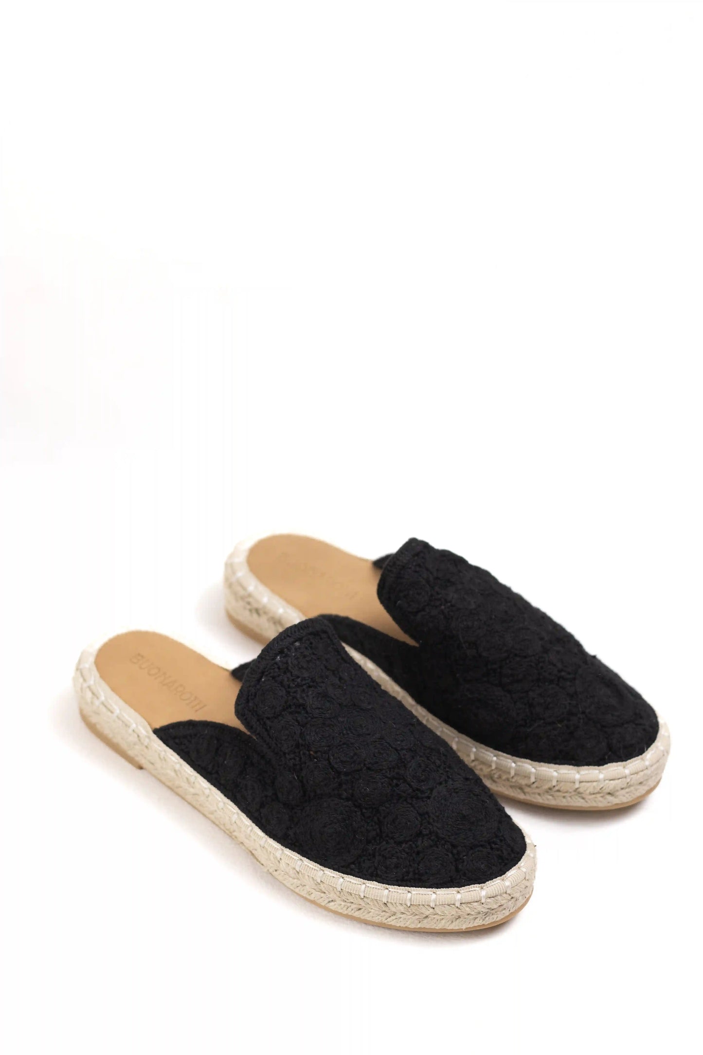 alpargata mule de encaje con suela de yute diseno bohemio y ligero ideal para looks casuales y frescos color Negro talla 39