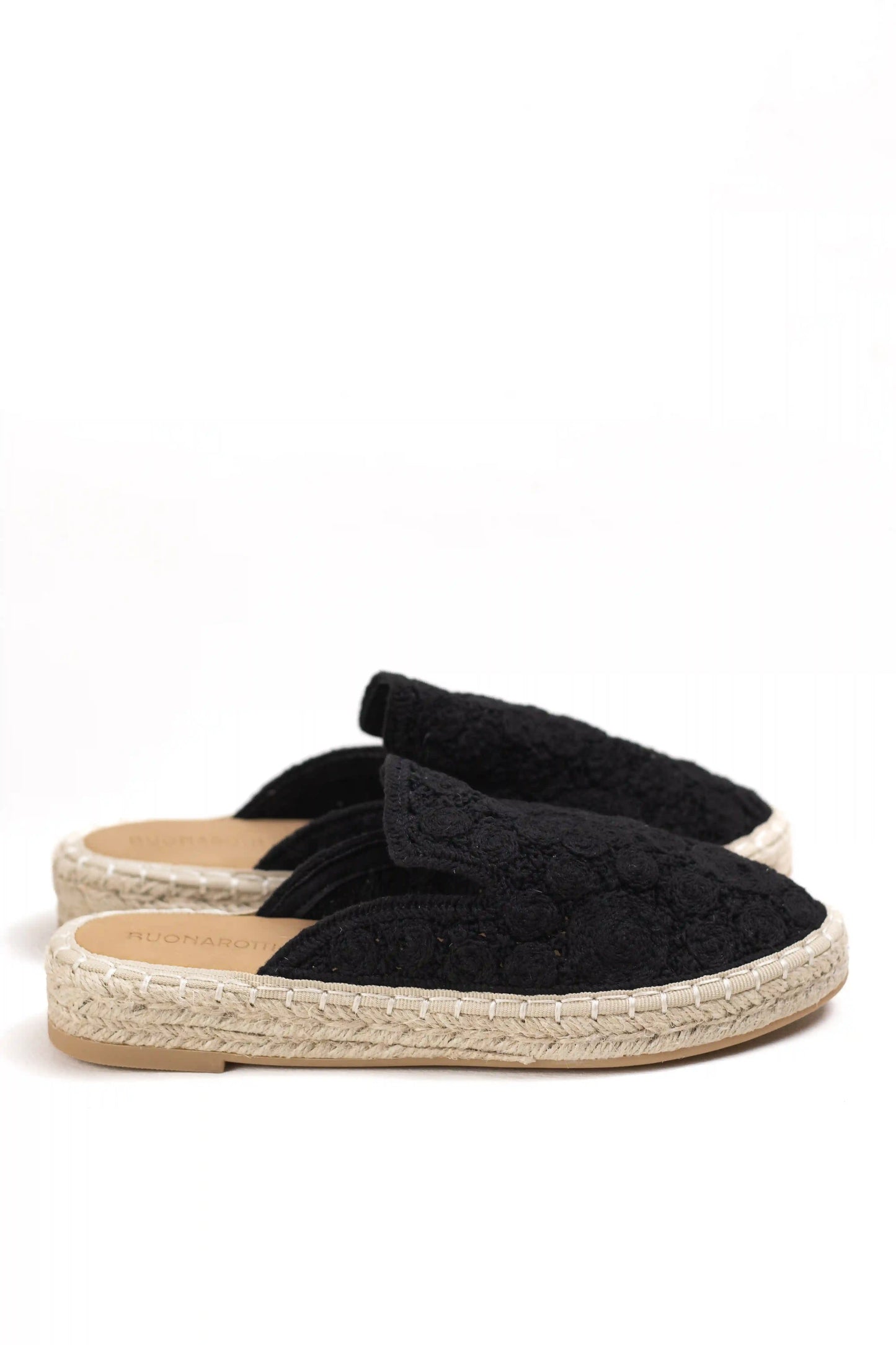 alpargata mule de encaje con suela de yute diseno bohemio y ligero ideal para looks casuales y frescos color Negro talla 40