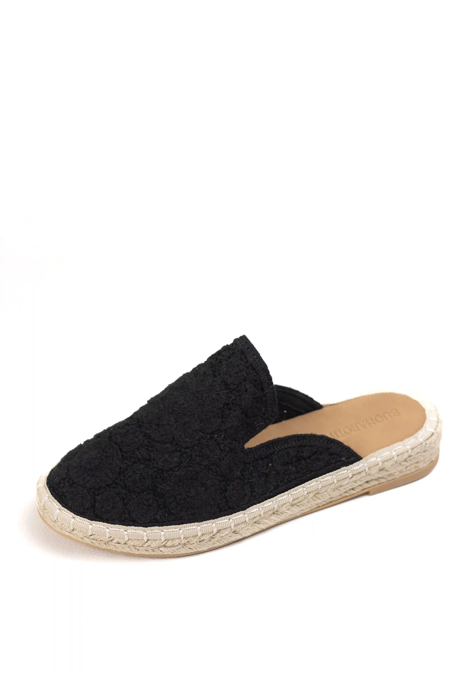alpargata mule de encaje con suela de yute diseno bohemio y ligero ideal para looks casuales y frescos color Negro talla 41