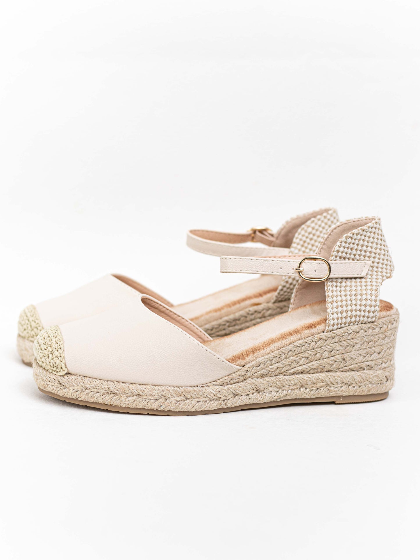 alpargatas piel vegana con cunas espartos Beige 39