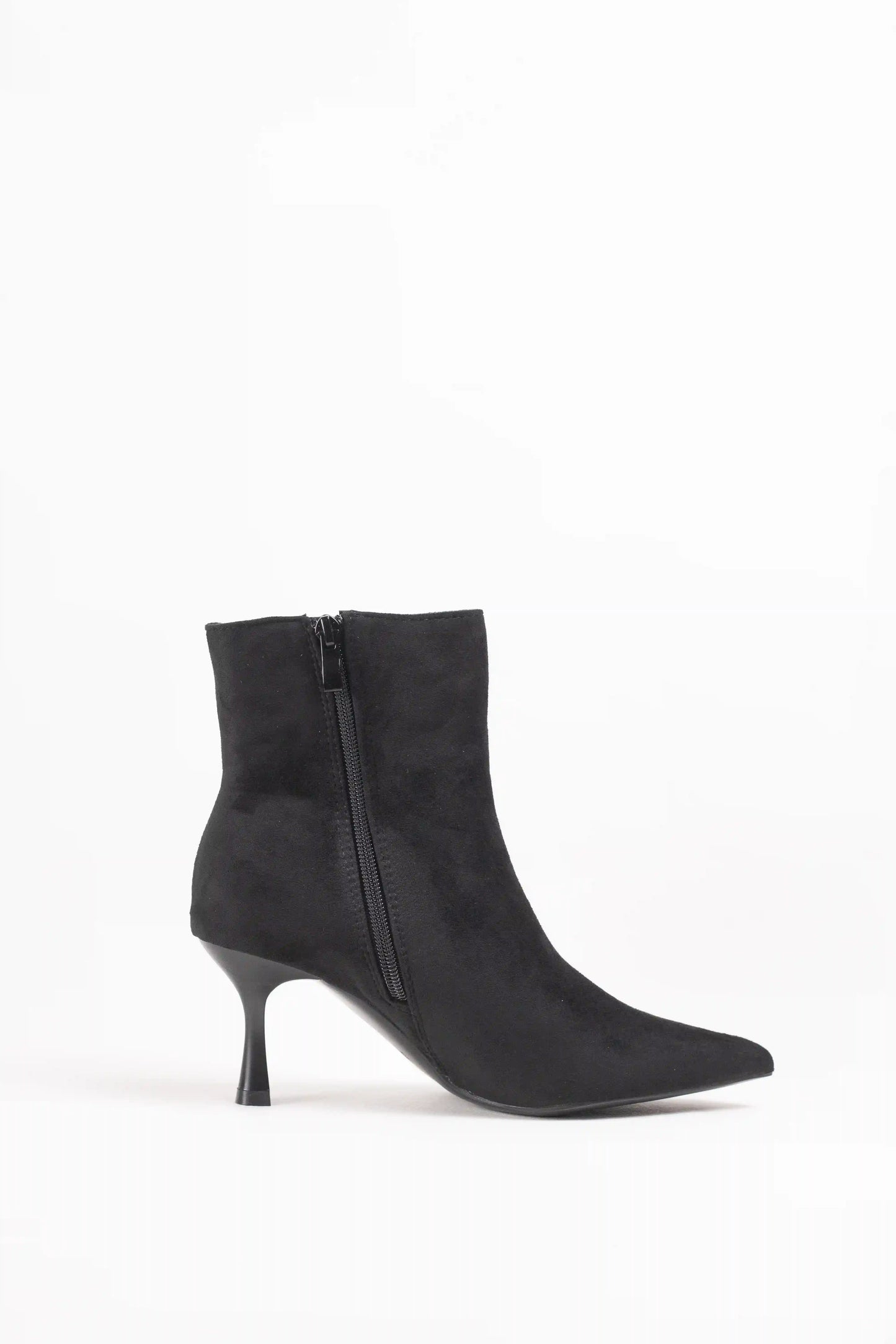 botines mujer tacon fino de aguja y punta fina elegante Negro 38