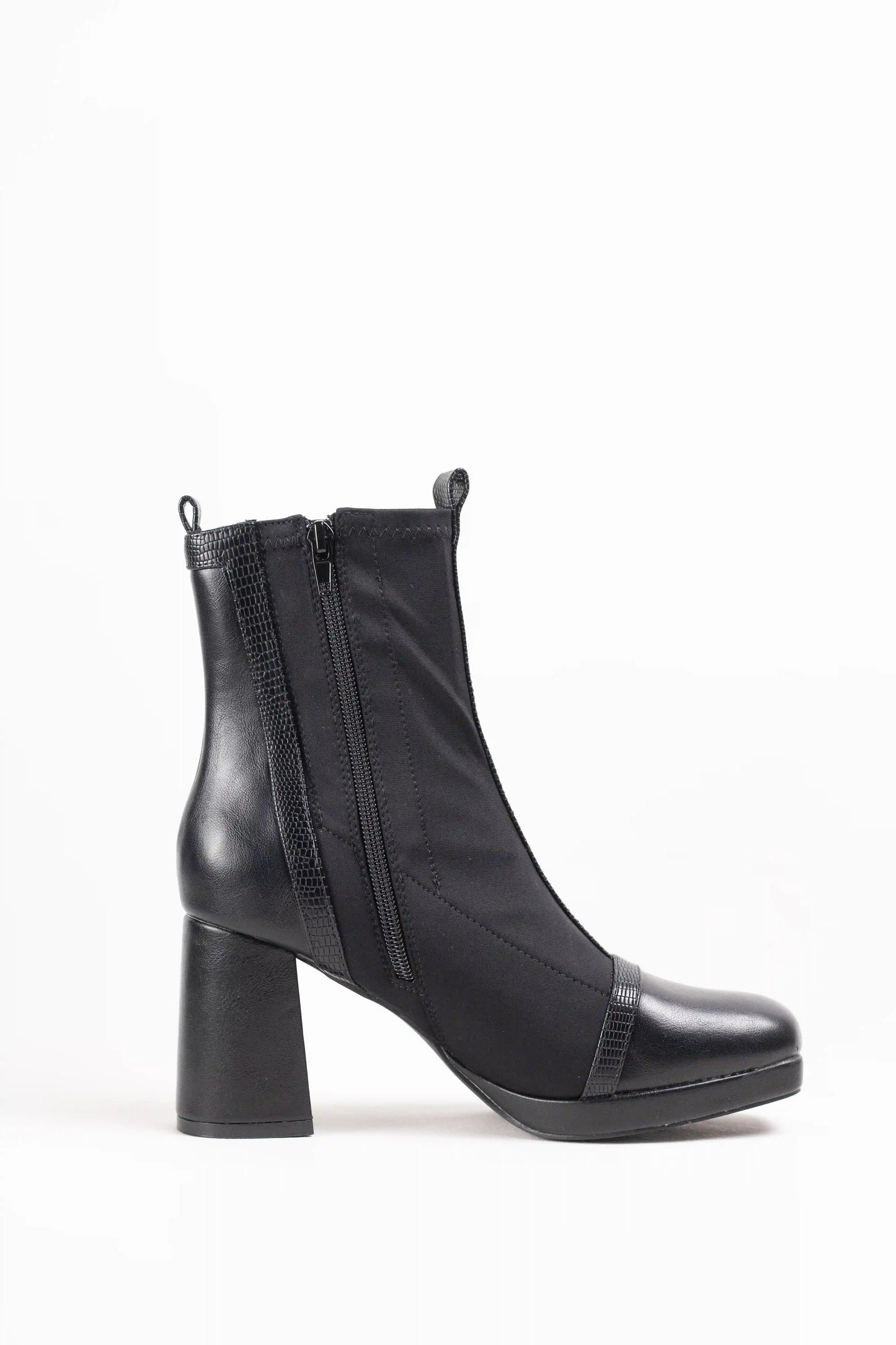 Botines de tacón ancho con plataforma mujer