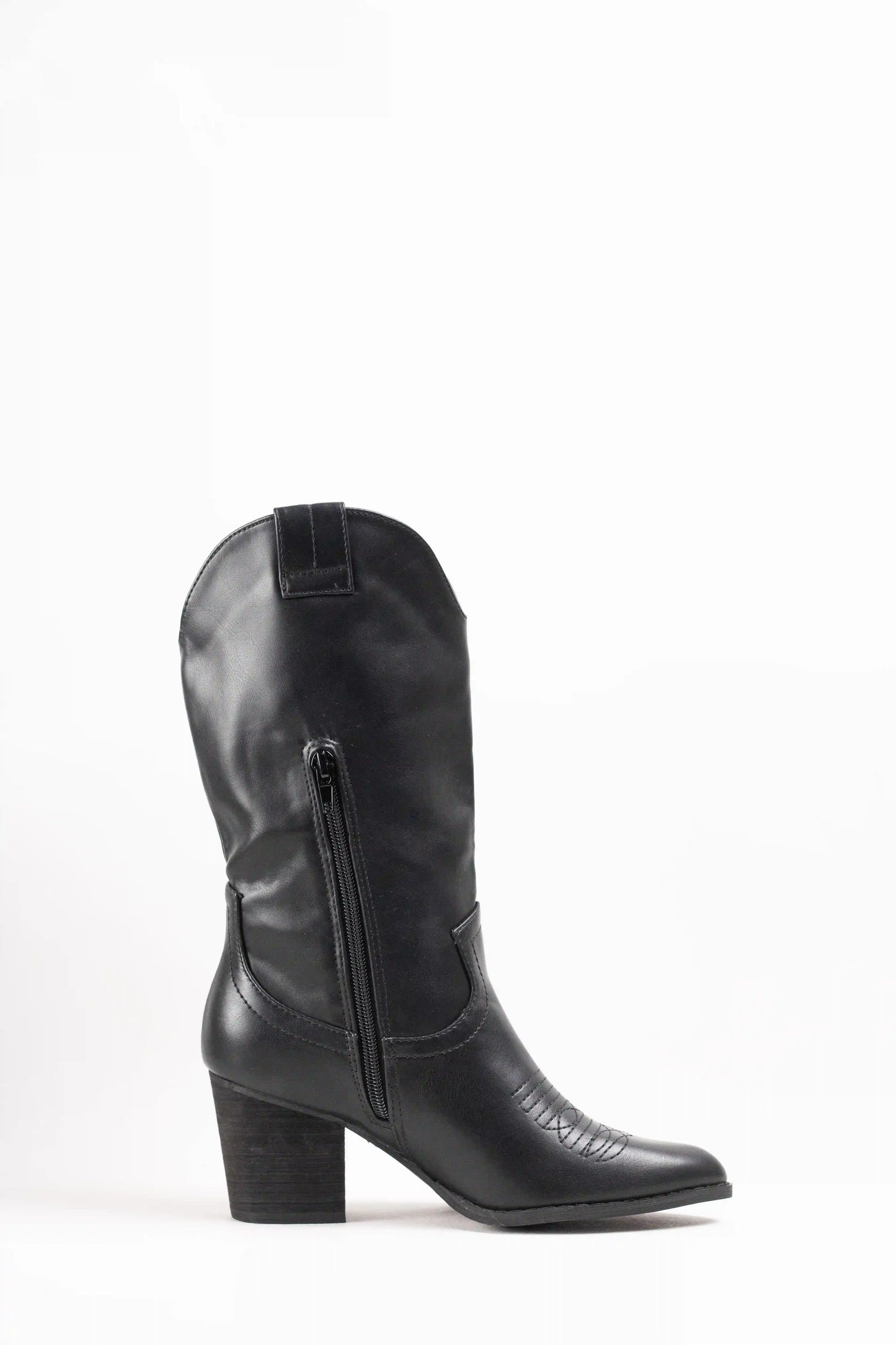 botas cowboy de ante para mujer con bordados y tacon de madera Coffee 40