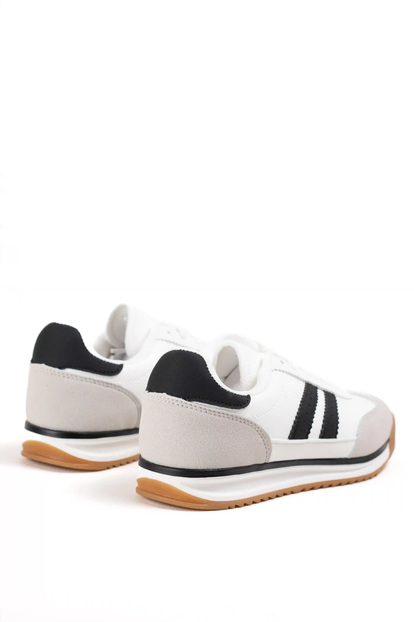 zapatillas deportivas retro estilo 70s con suela dentada White/Black 38