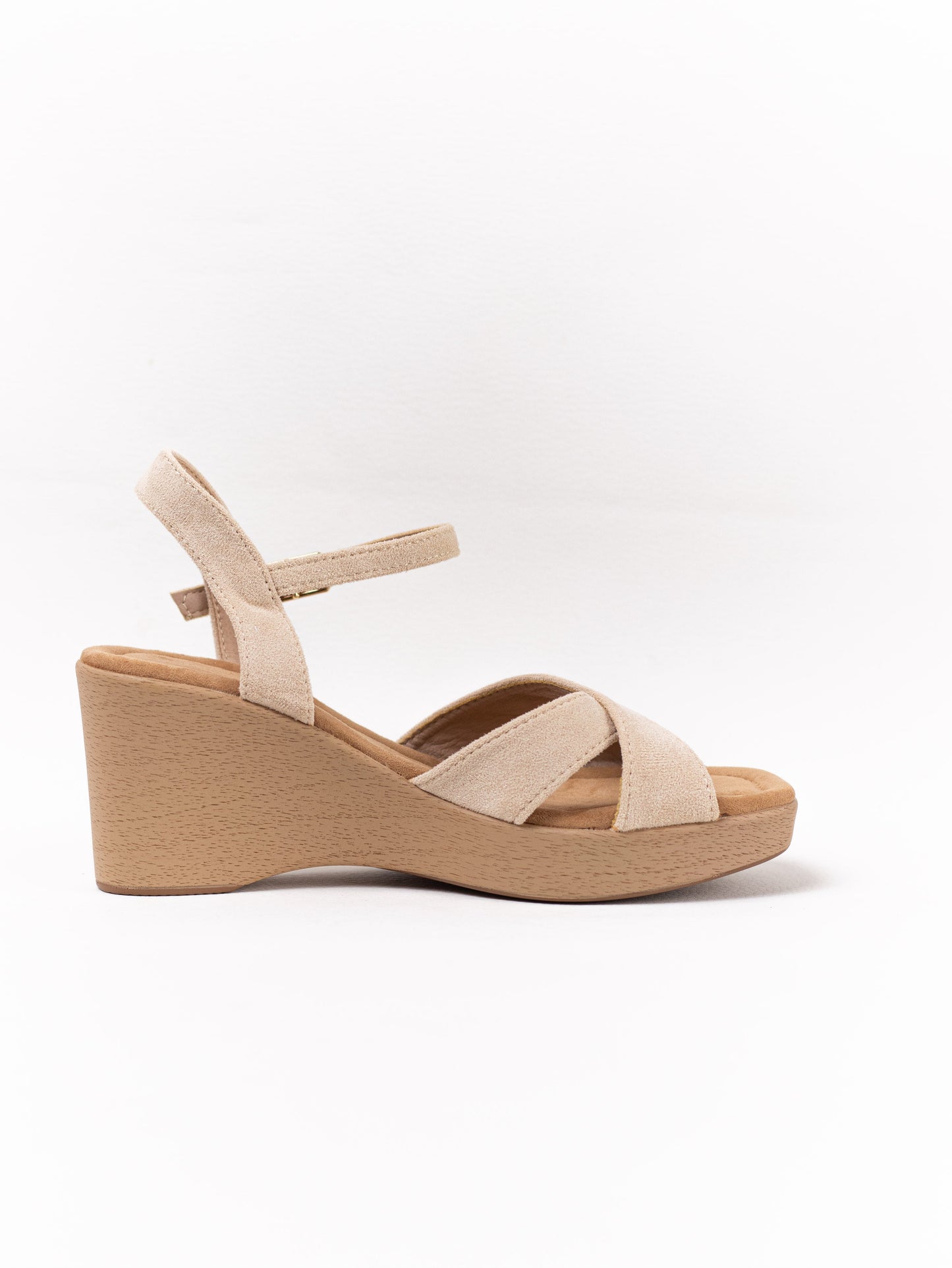 sandalias cunas con tiras cruzadas DORADO 41