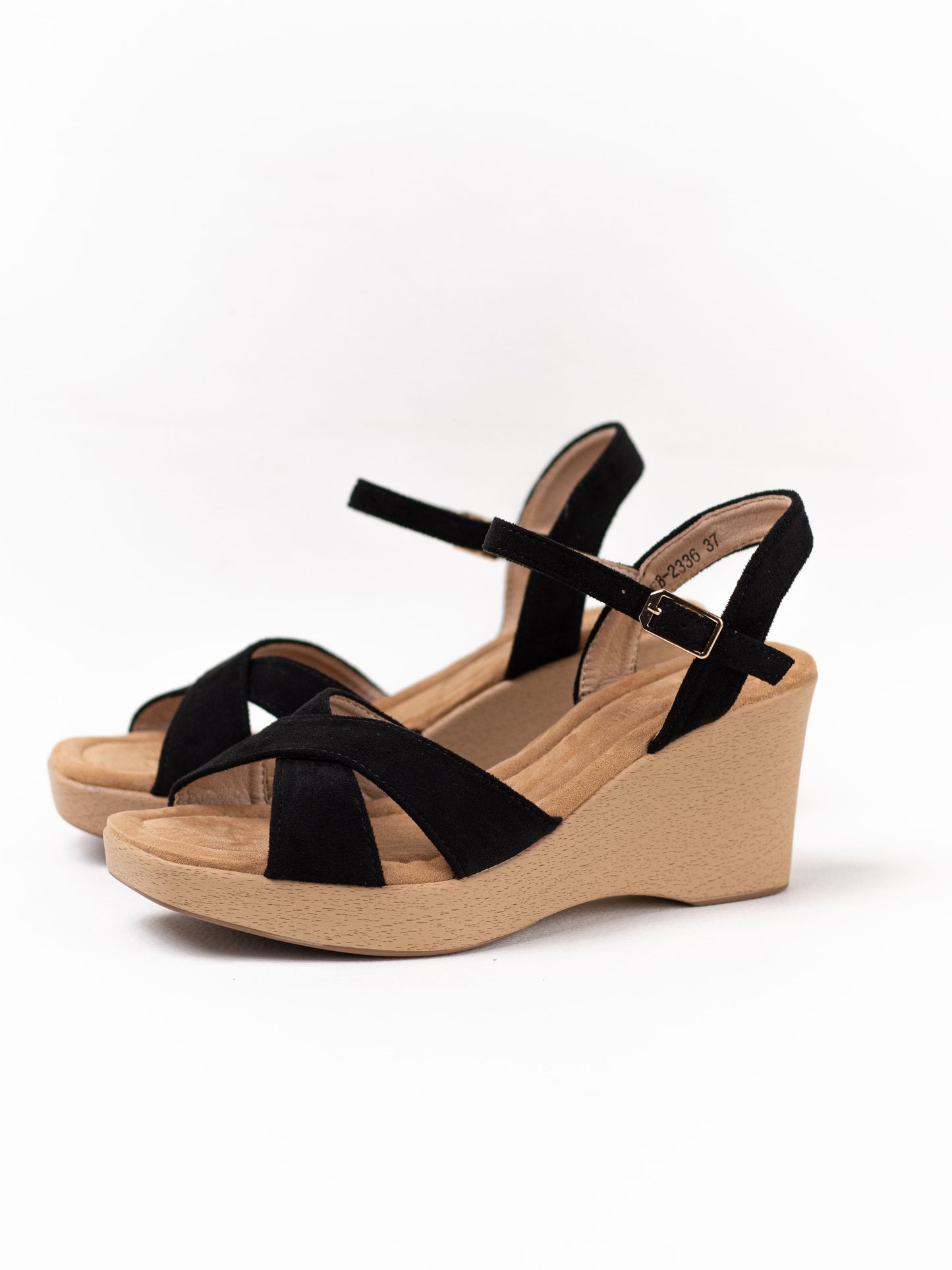 sandalias cunas con tiras cruzadas BLANCO 36