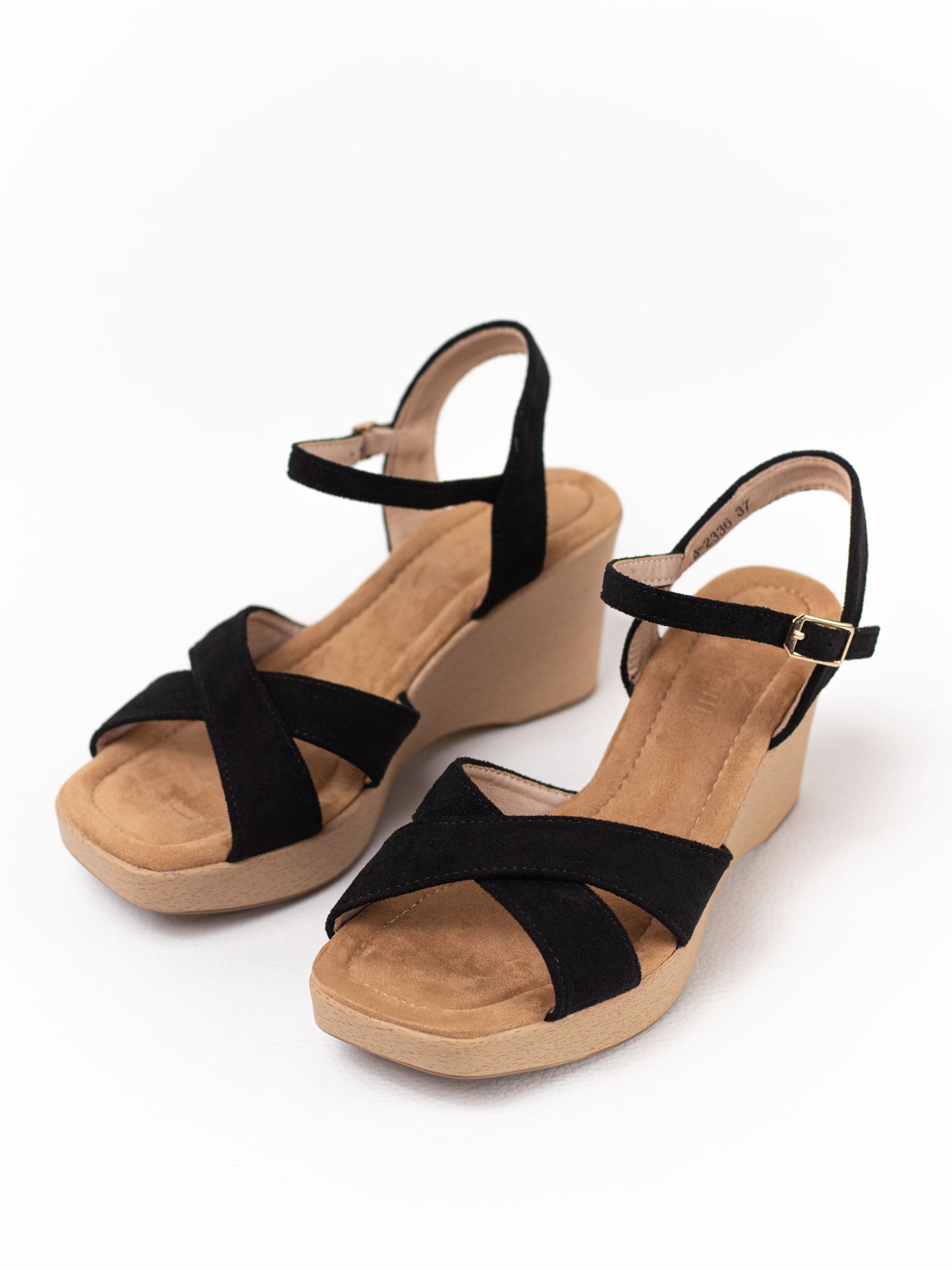 sandalias cunas con tiras cruzadas BLANCO 39