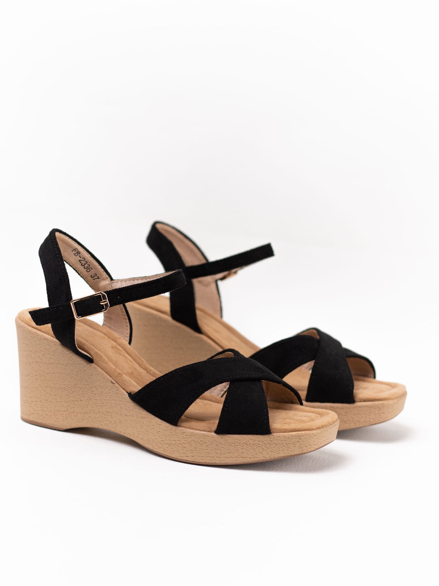 sandalias cunas con tiras cruzadas BLANCO 37