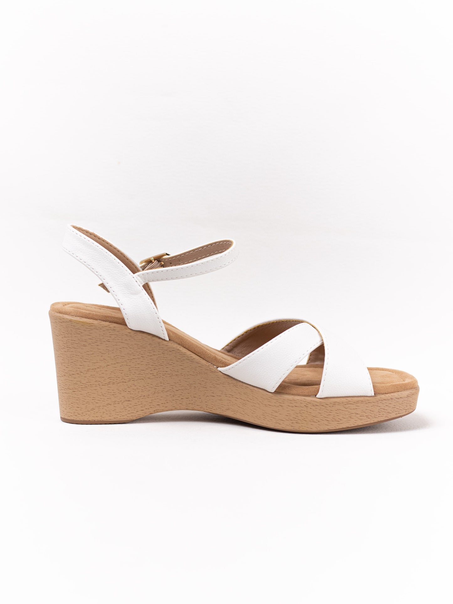 sandalias cunas con tiras cruzadas BEIGE 36