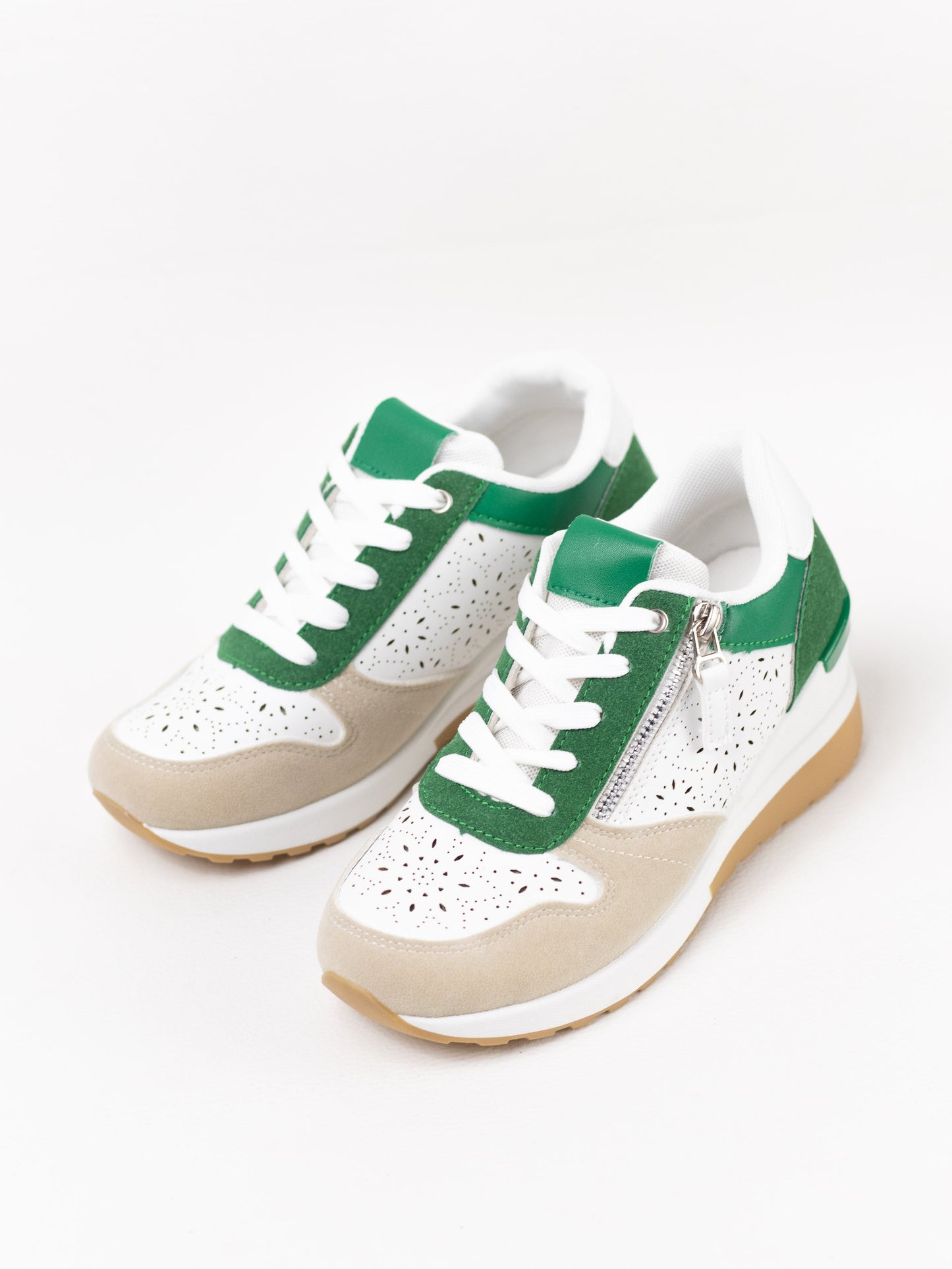 zapatillas combinadas con cunas con cordones Verde 37