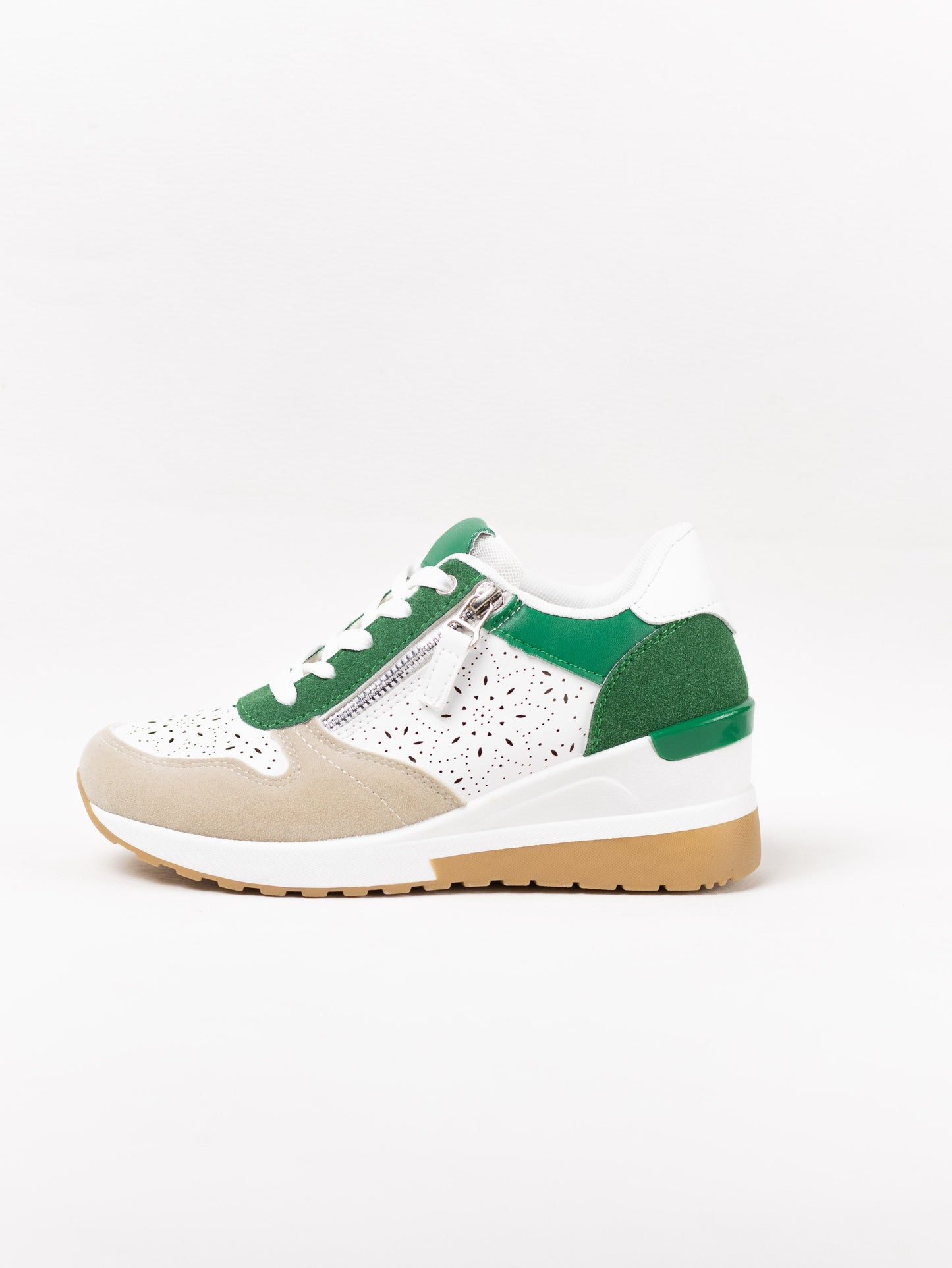 zapatillas combinadas con cunas con cordones Verde 39