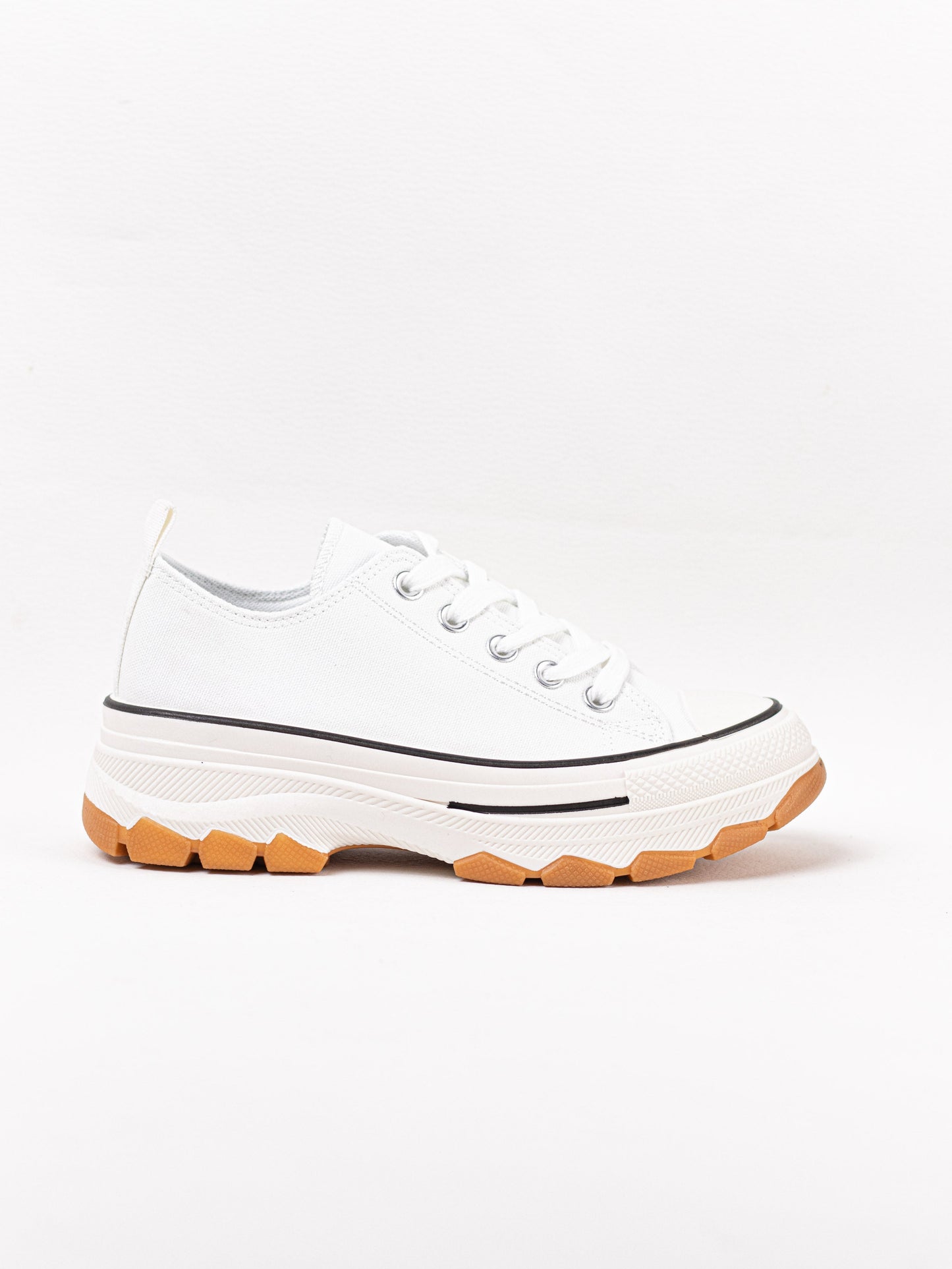 zapatillas lona de plataforma suela track con cordones Blanco 40