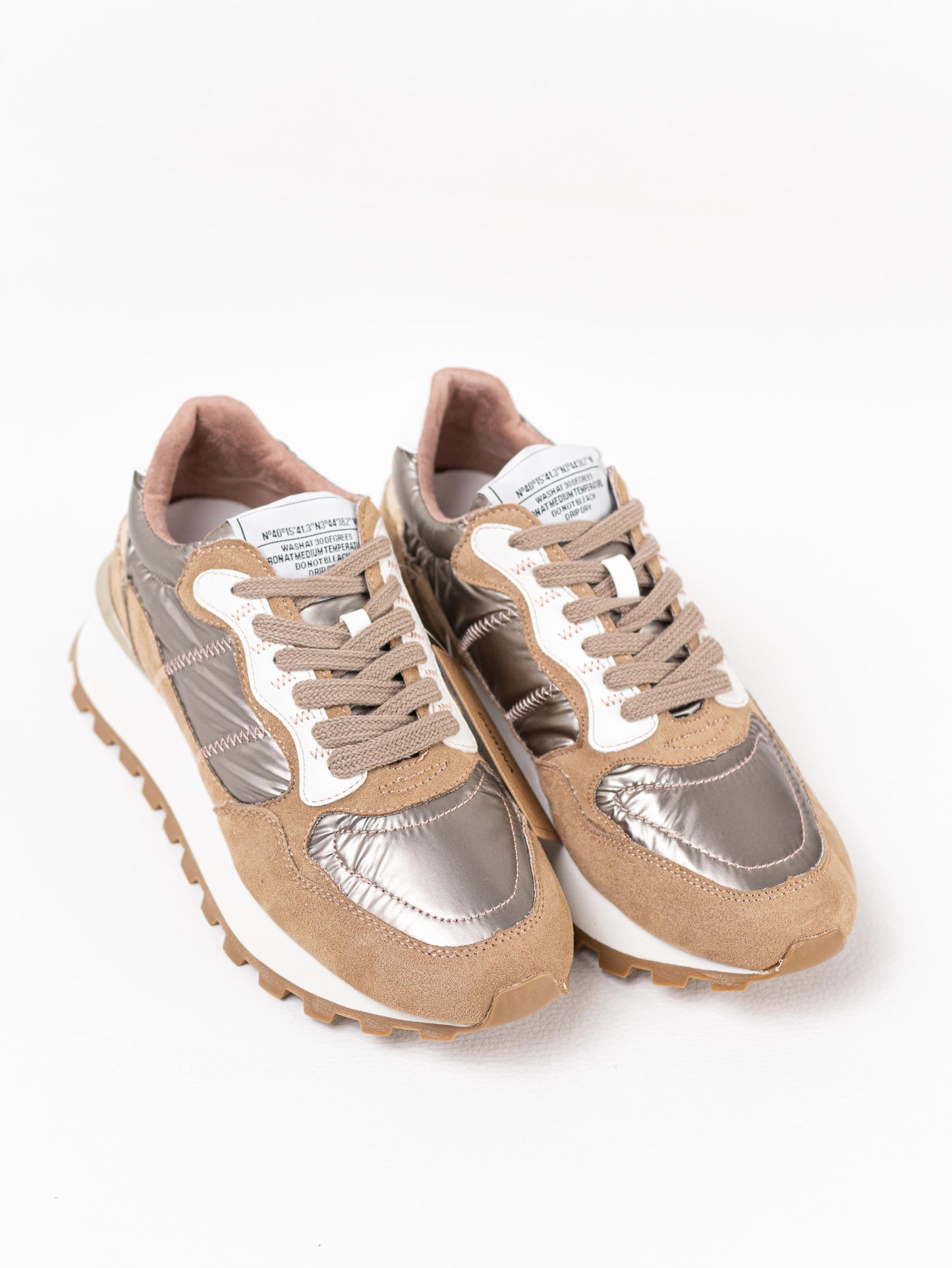 zapatillas combinadas soft nylon con plantilla gel corina Plata 40