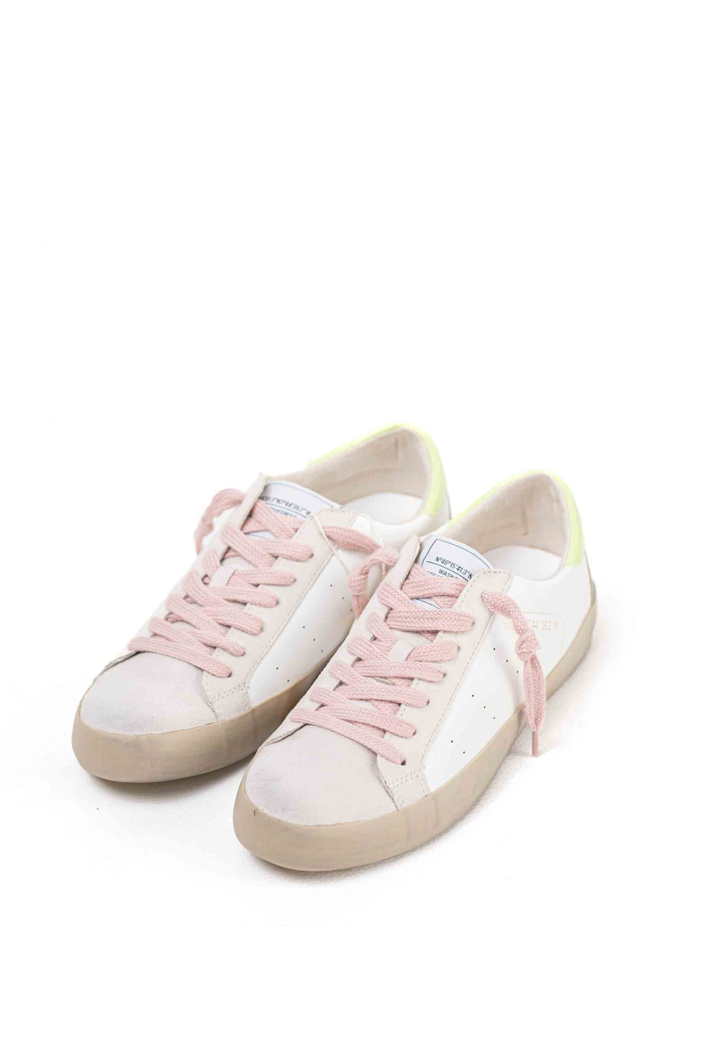zapatilla deportiva estilo retro en combinacion de materiales Blanco 39