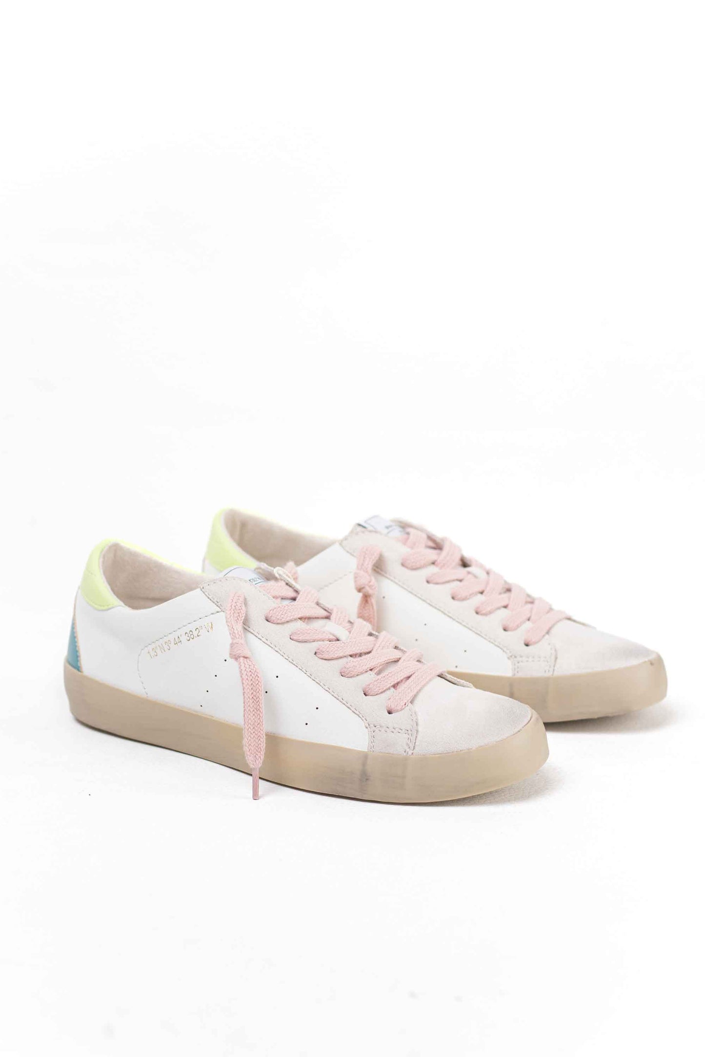 zapatilla deportiva estilo retro en combinacion de materiales Blanco 41