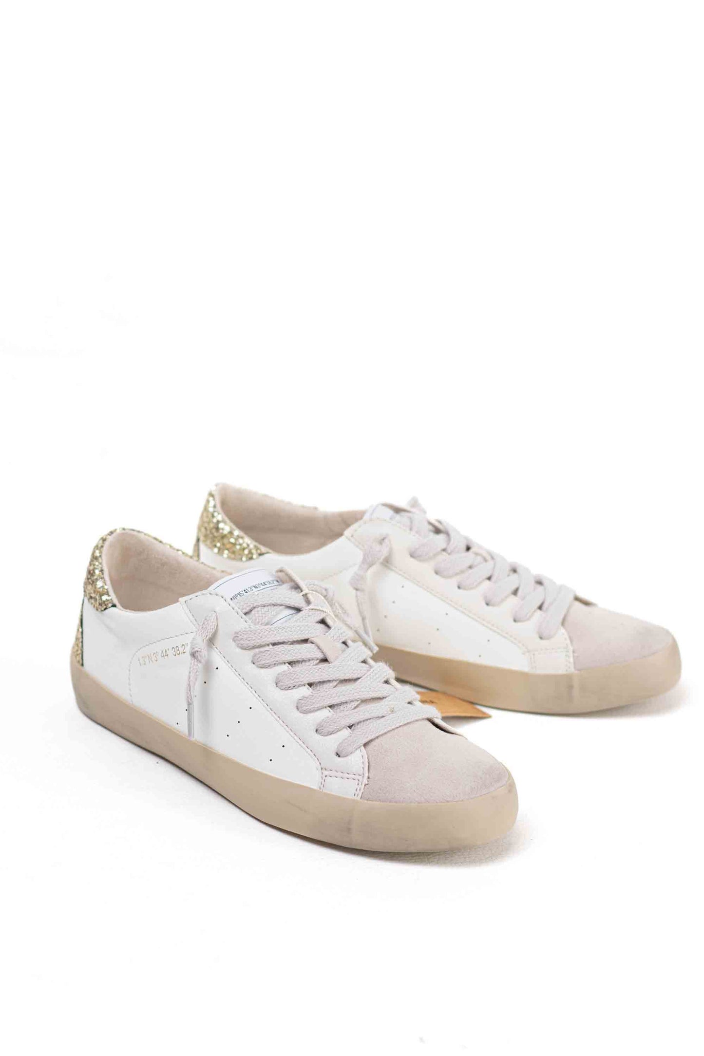 zapatilla deportiva estilo retro en combinacion de materiales Oro 39