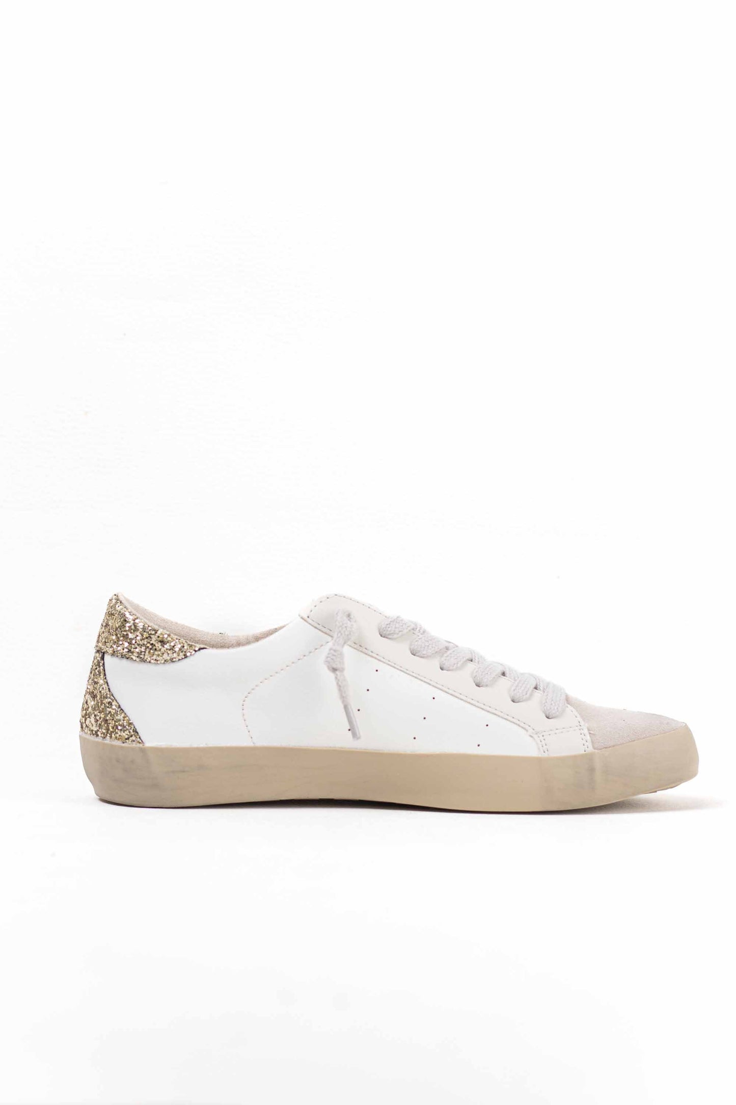 zapatilla deportiva estilo retro en combinacion de materiales Oro 41