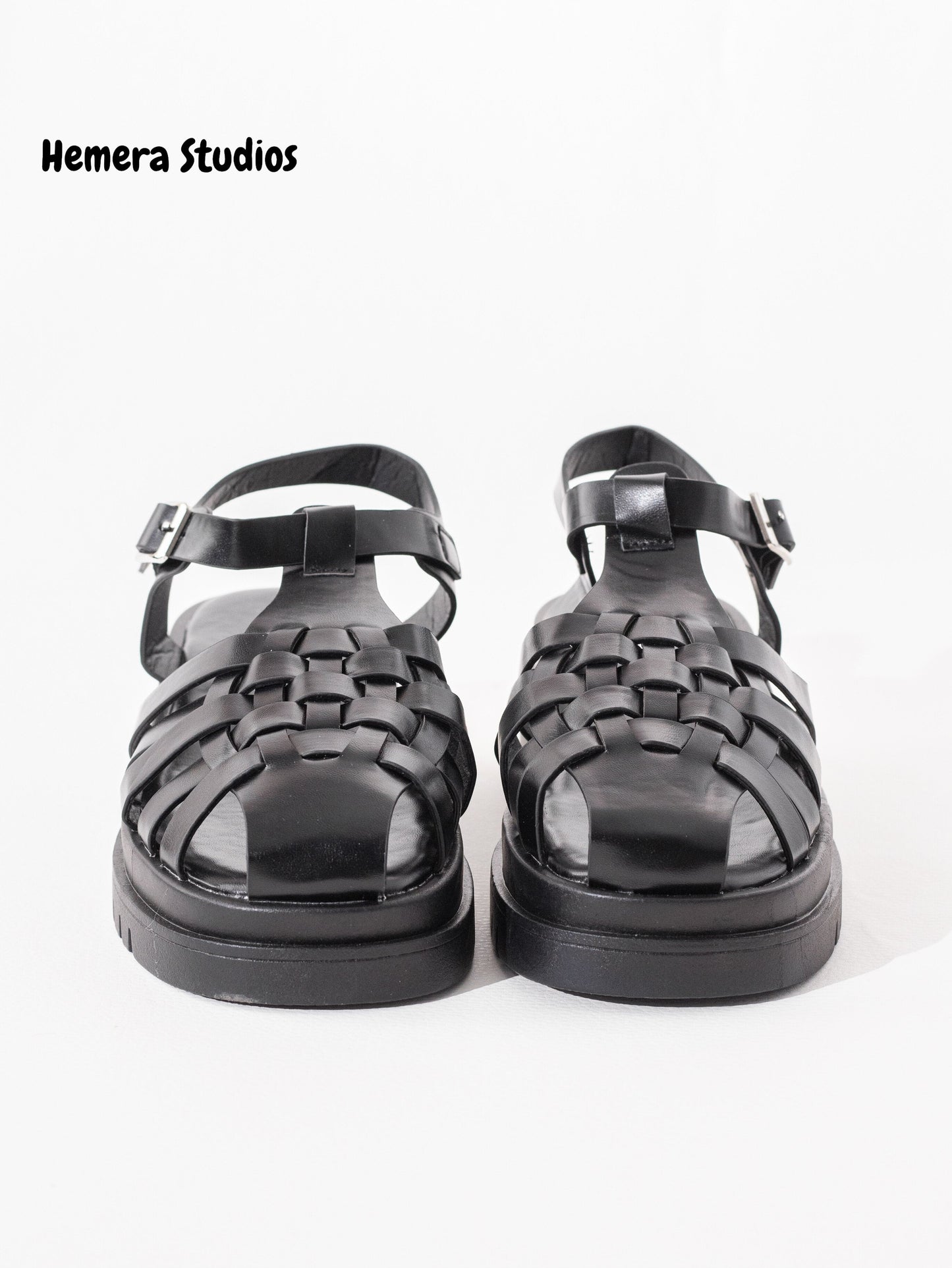 sandalia cangrejera con plataforma Negra 39