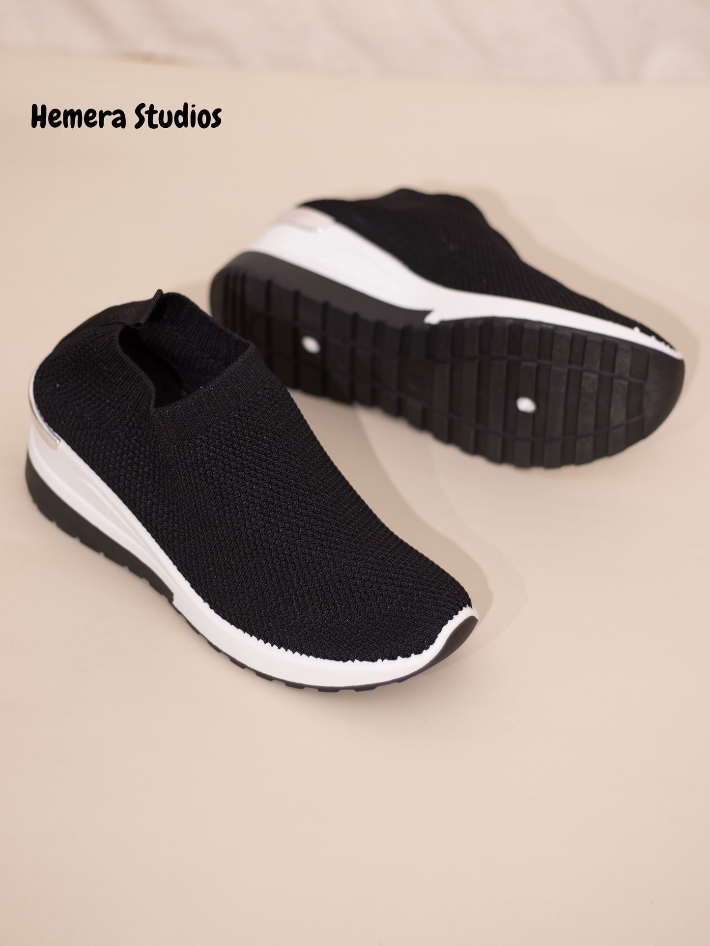 hemera studios womens sock sneakers 2021 comfortable wedge sneakers with soft sole multicolor womens shoes bambas White 39