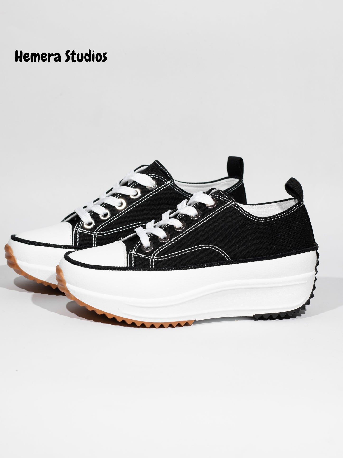 zapatillas de deporte con suela track de lona Negro 36