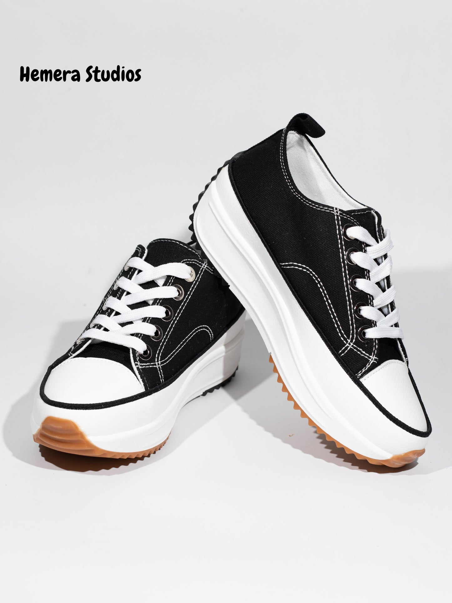 zapatillas de deporte con suela track de lona Negro 37