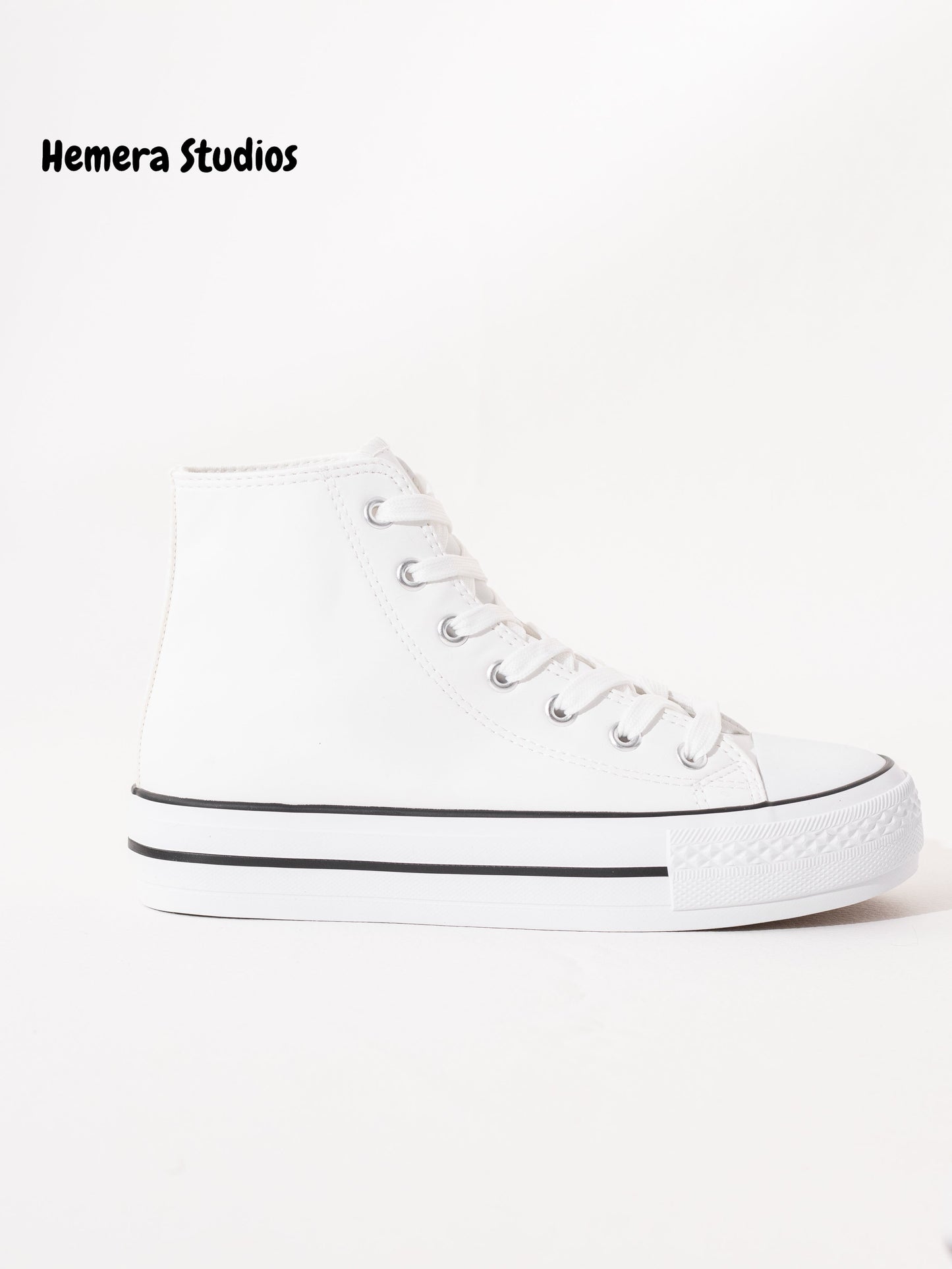 zapatillas de polipiel doble suela hi top Blanco 38