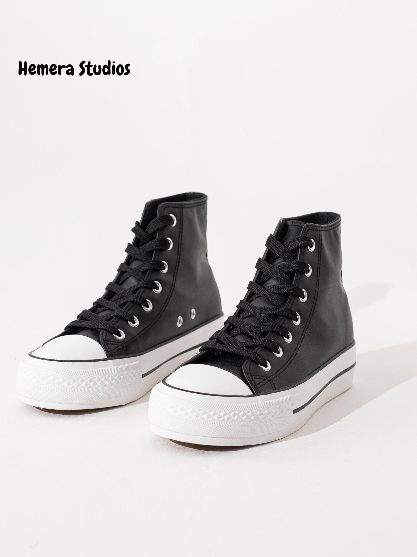 zapatillas de polipiel doble suela hi top