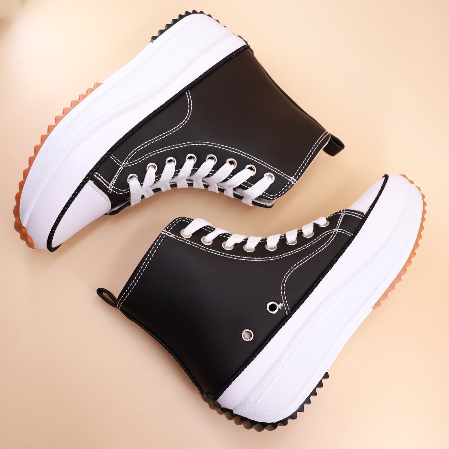 zapatillas tipo bota olivia Blanco-piel vegana 39