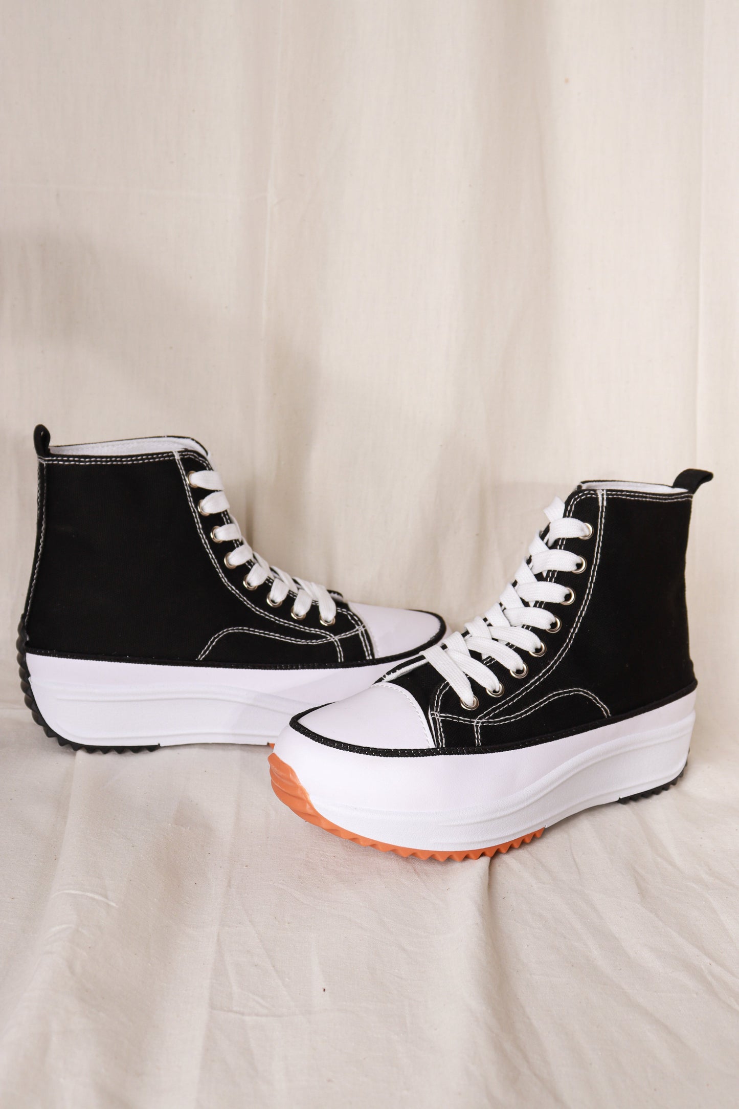 zapatillas tipo bota olivia Blanco-lona 38