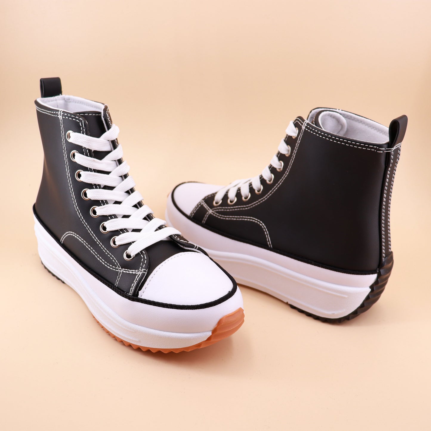 zapatillas tipo bota olivia Blanco-piel vegana 41