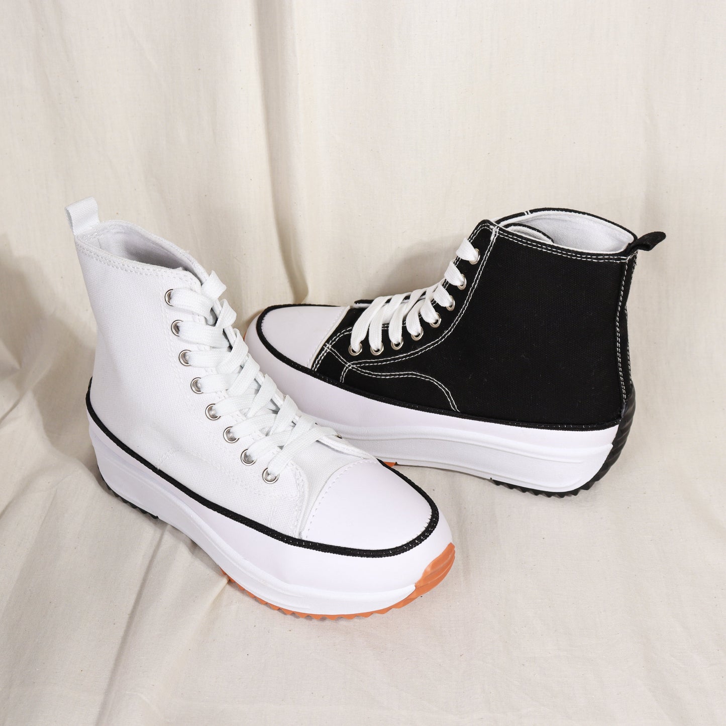 zapatillas tipo bota olivia Blanco-lona 40