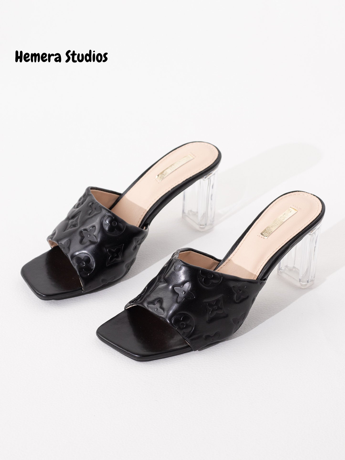 zapatos tacon transparente P8036 BLACK 36