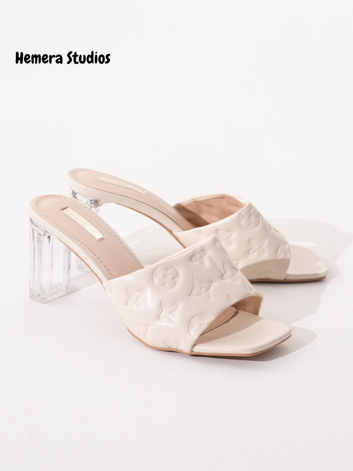 zapatos tacon transparente P8036 Beige 36